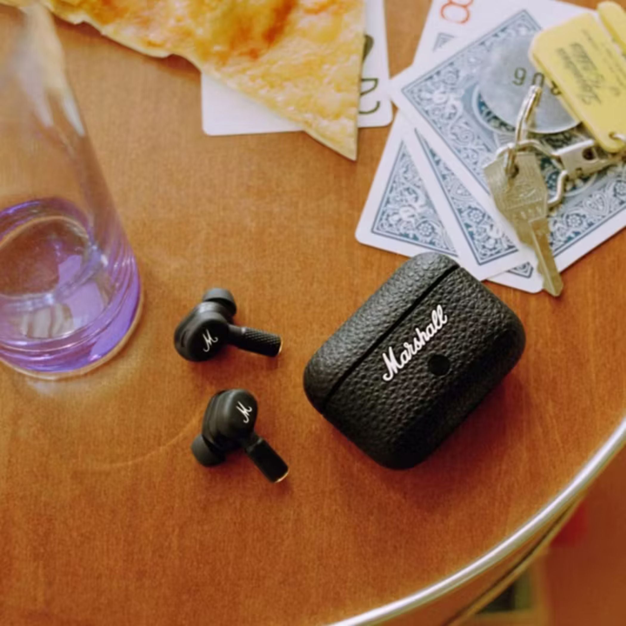 Marshall Motif II Wireless Earbuds with ANC, Touch Controls, Up to 30 Hours Playtime, Fast Charge, Water Resistant, Wireless Charging Compatible, Marshall Signature Sound - Black