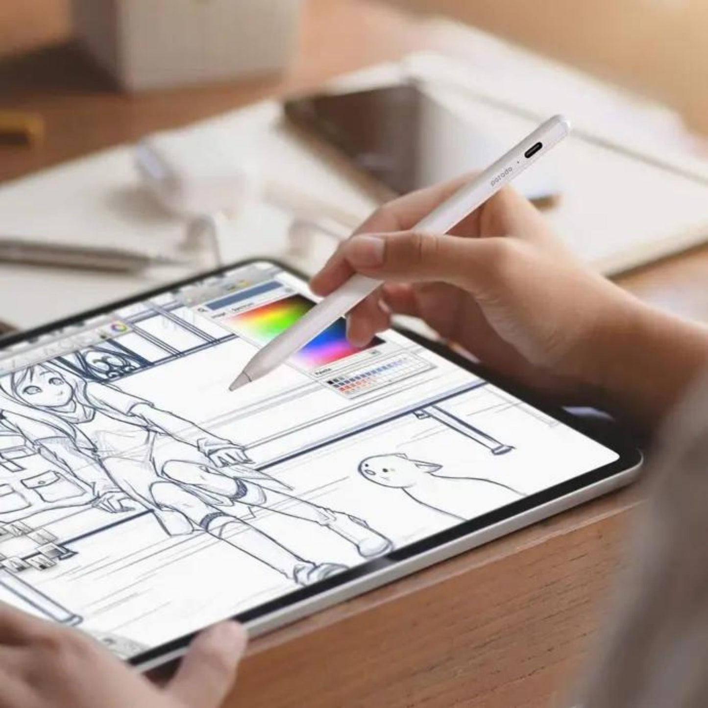 Porodo Universal Smart Pencil with Touch Switch_White