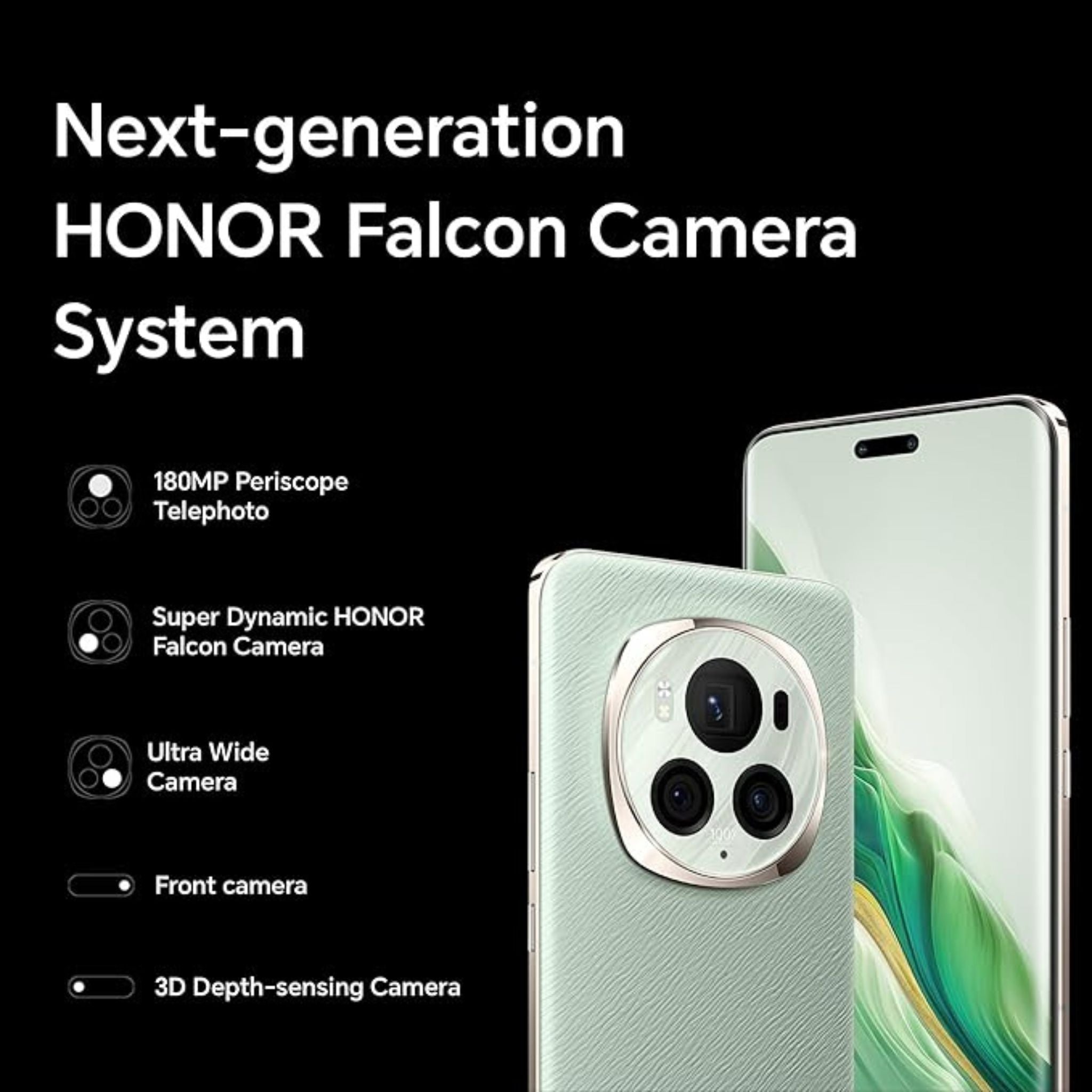 HONOR Magic 6 Pro 5G, 12GB RAM + 512GB ROM, 180+50+50 MP Falcon Camera, Epi Green_UAE Version