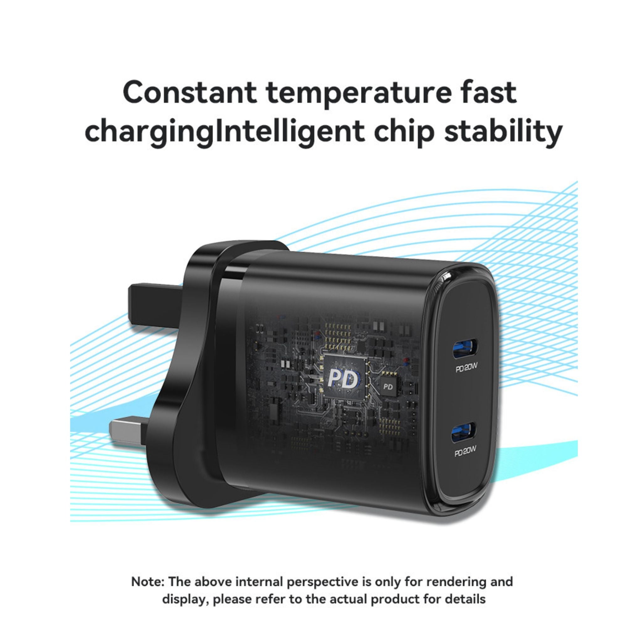 Yesido YC53 20W PD Fast Charging Home Charger | Type-C and Type-C and Lightning Port Charger Adapter