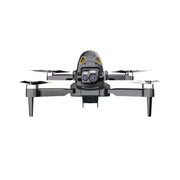 Black drone with camera on a white background