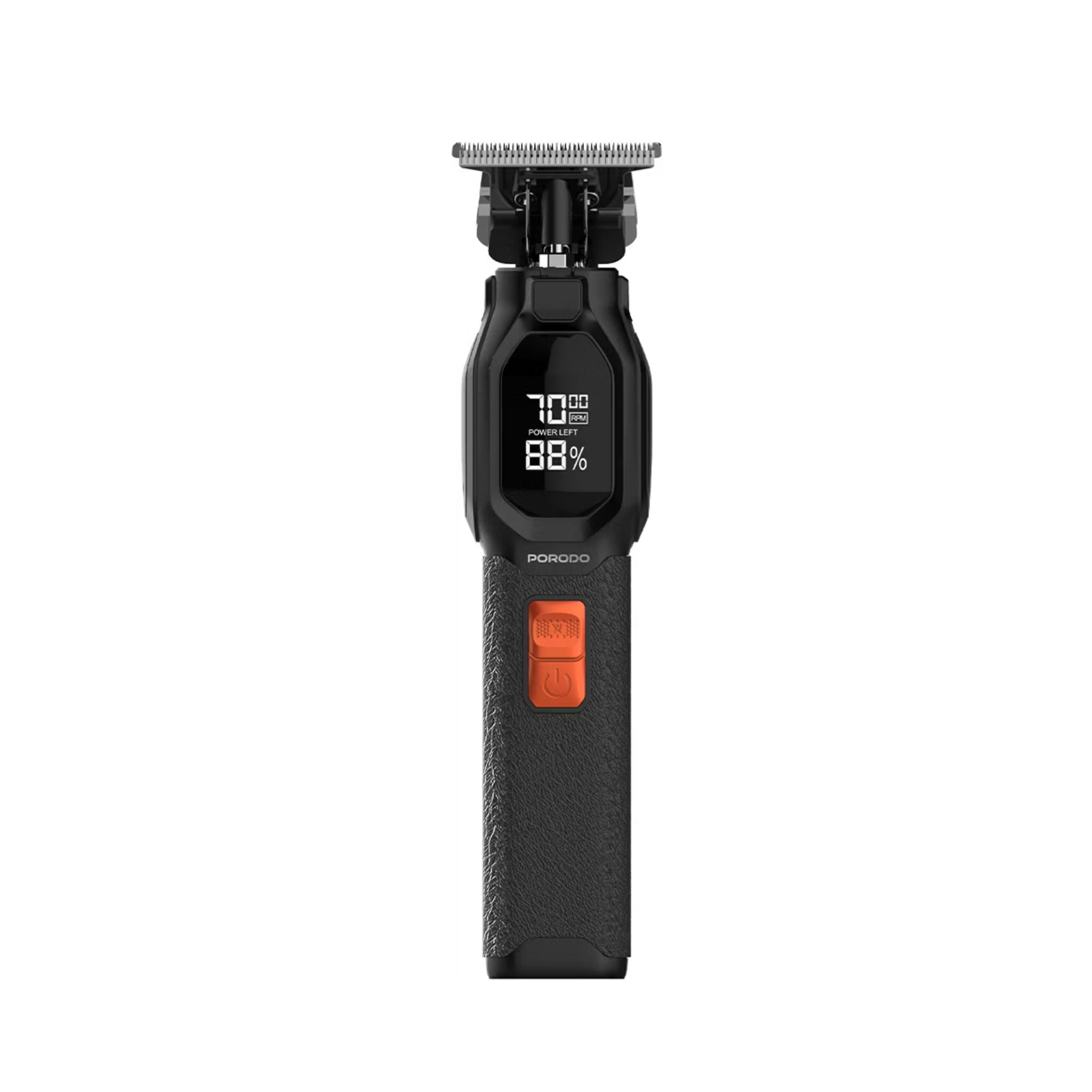 Porodo Multi-Purpose Trio Grooming Kit with Hair Clipper & Beard Shaver, 5W Rated Power, 200 Minutes Working Time, 4 Combs, 2000mAh Battery Capacity, LED Digital Display, 7000RPM Motor Speed, USB-C Charging - Black
