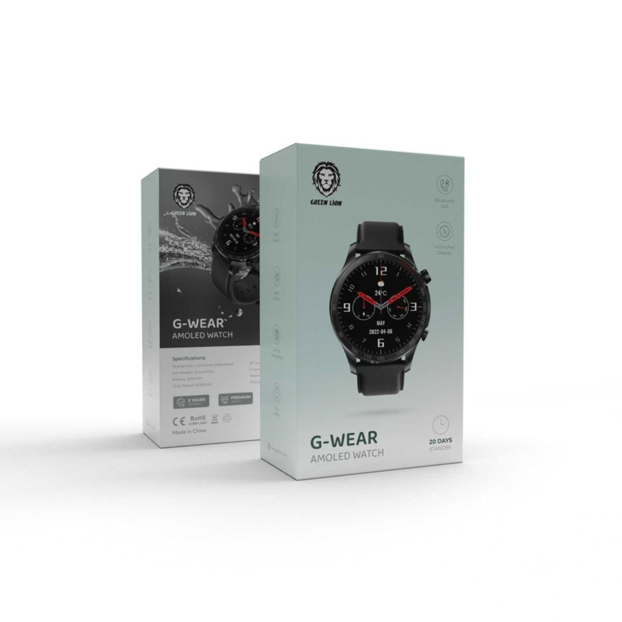 Green Lion G-Wear Amoled Watch - Black