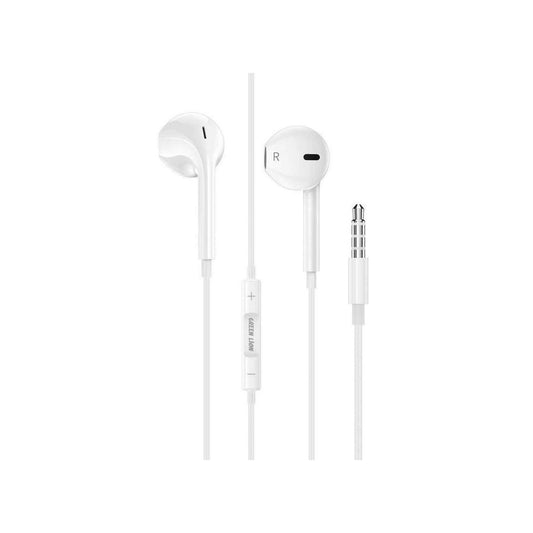 Green Lion Stereo Earphones 3.5mm with Built in Mic_White (1.2m)