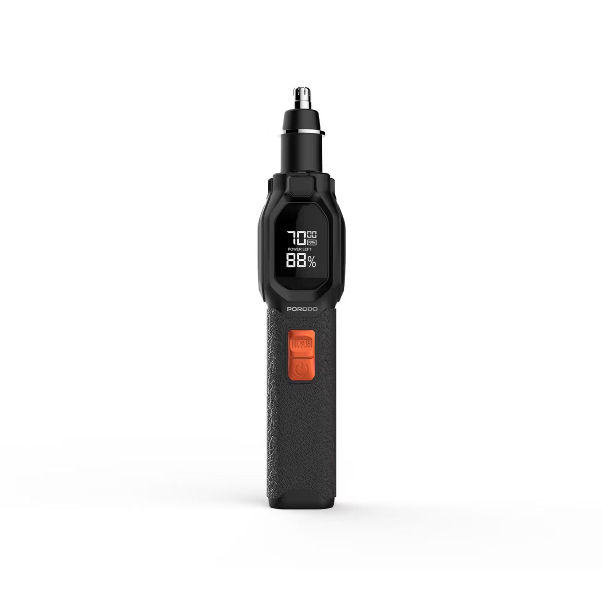 Porodo Multi-Purpose Trio Grooming Kit with Hair Clipper & Beard Shaver, 5W Rated Power, 200 Minutes Working Time, 4 Combs, 2000mAh Battery Capacity, LED Digital Display, 7000RPM Motor Speed, USB-C Charging - Black