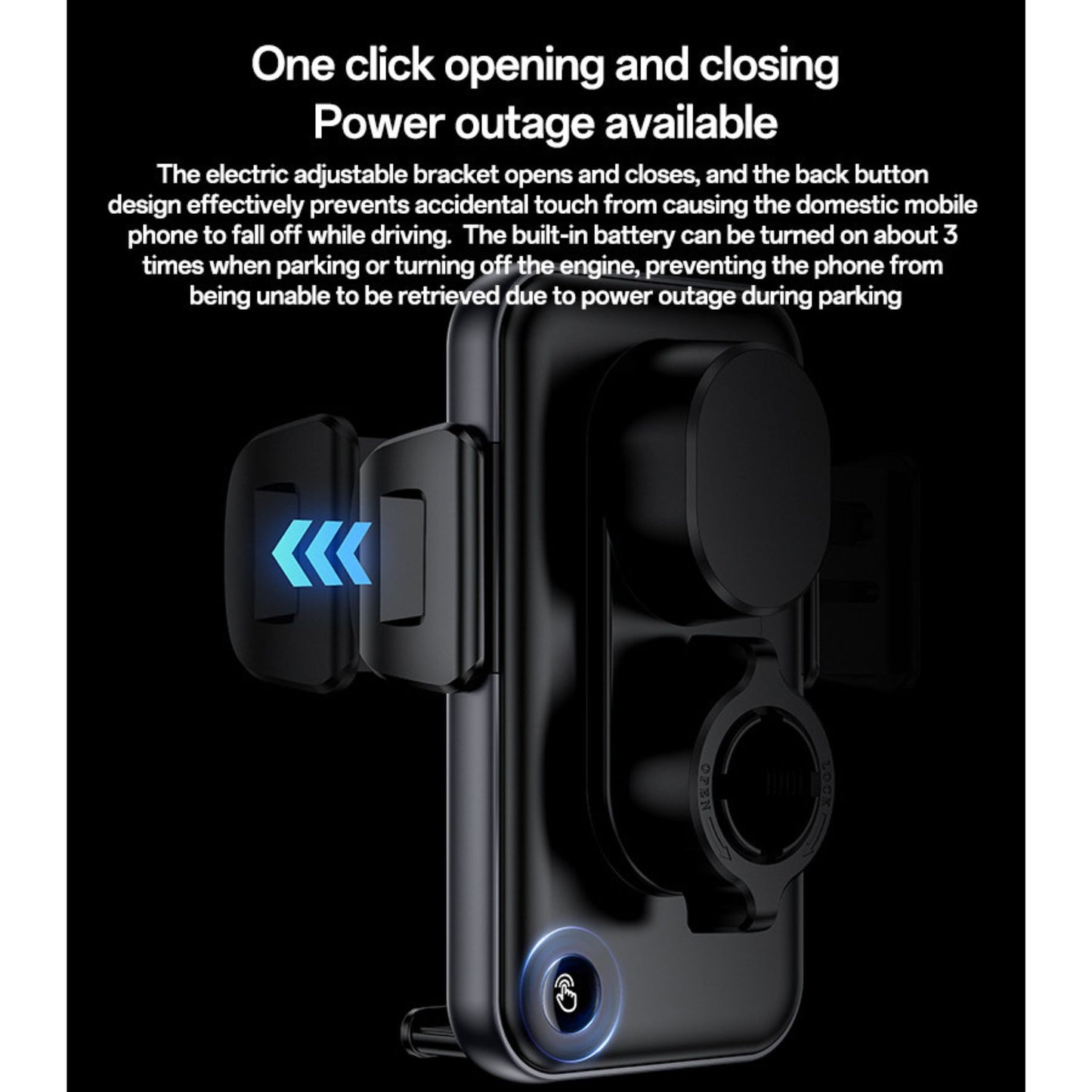 YESIDO C307 360 Rotation Electric Locking 15W Wireless Fast Charging Transparent Car Phone Holder