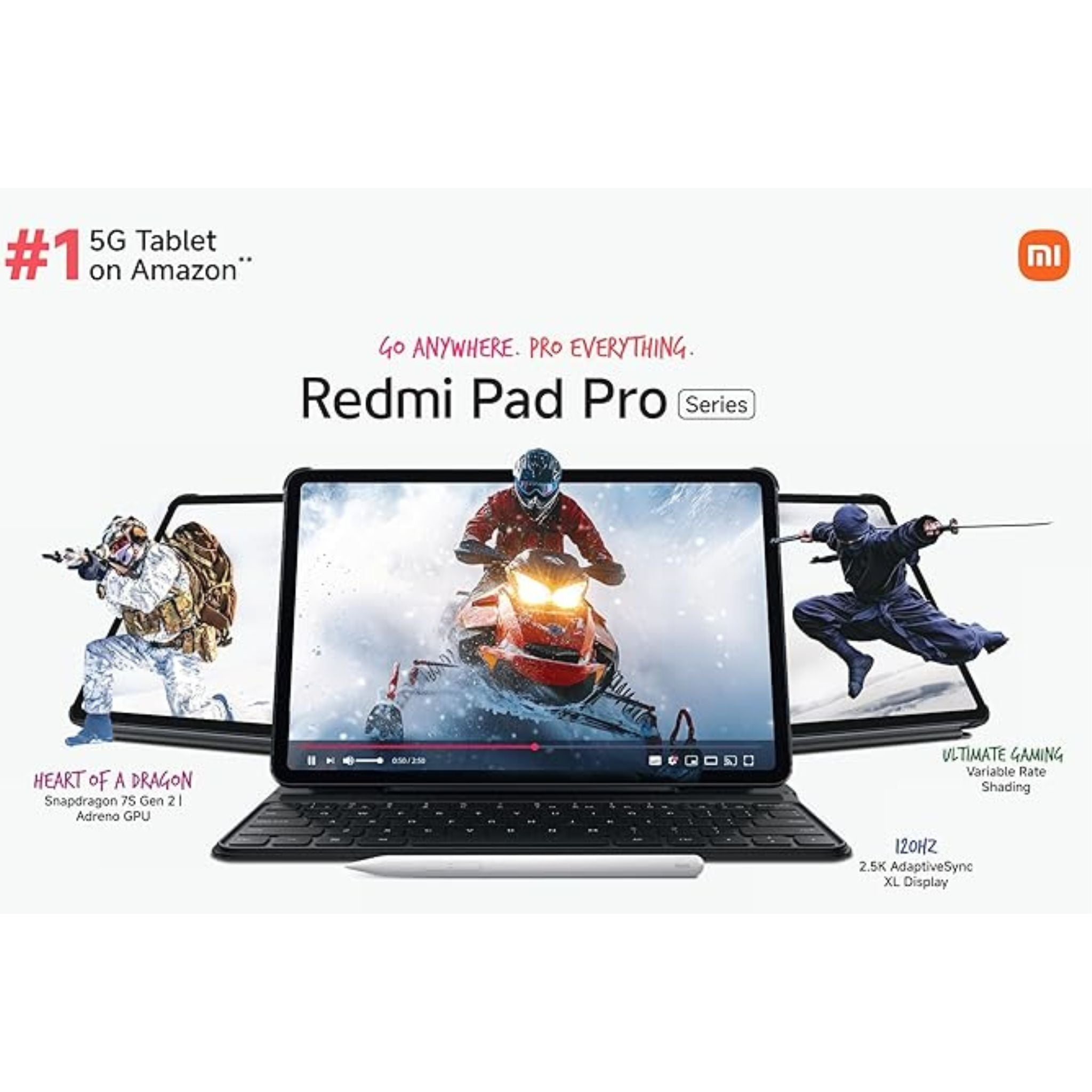 Xiaomi Redmi Pad Pro 5G 12.1-Inch 2.5K Display 8GB RAM 256GB - Global Version- Graphite Gray