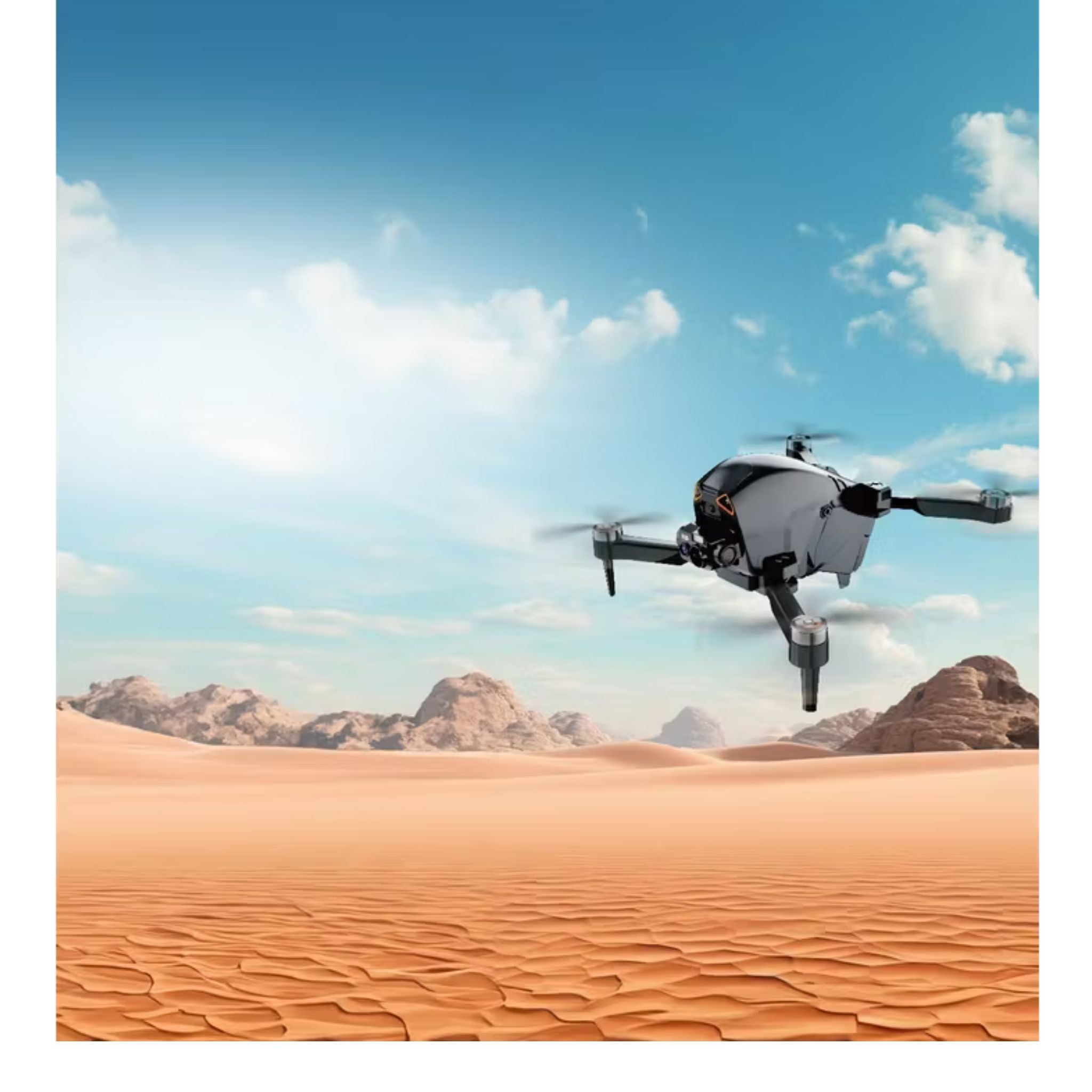 Porodo Aerovision FPV Drone, Lithium Battery, 100M Operational Distance, 360° Obstacle Avoidance, Optical Flow Positioning, 6 Axis Gyro Stabilizer, 15 Minutes Flying Time - Black