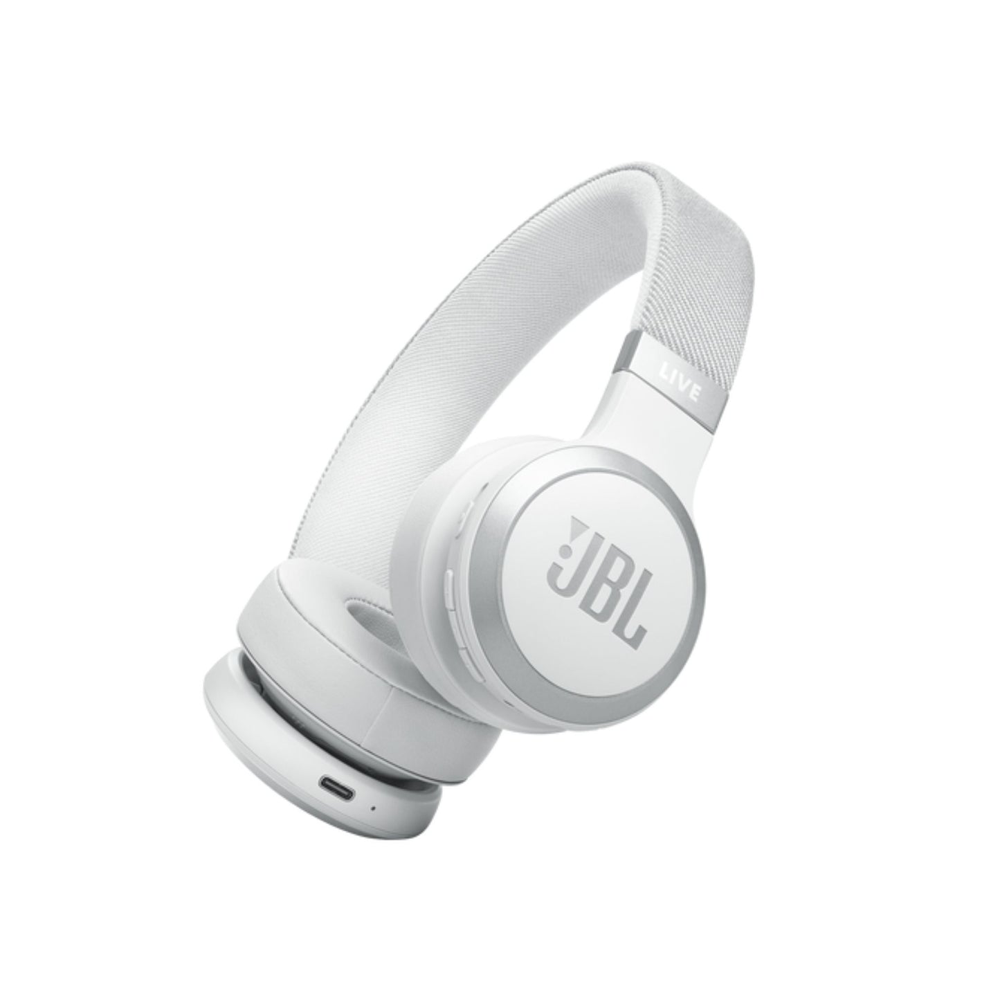 JBL LIVE 670NC Wireless On-Ear Headphones with True Adaptive Noise Cancelling Wireless Over-Ear Headphones, Pure Bass Sound, Smart Ambient, Bluetooth 5.3, Le Audio, VoiceAware, 64H Battery, White