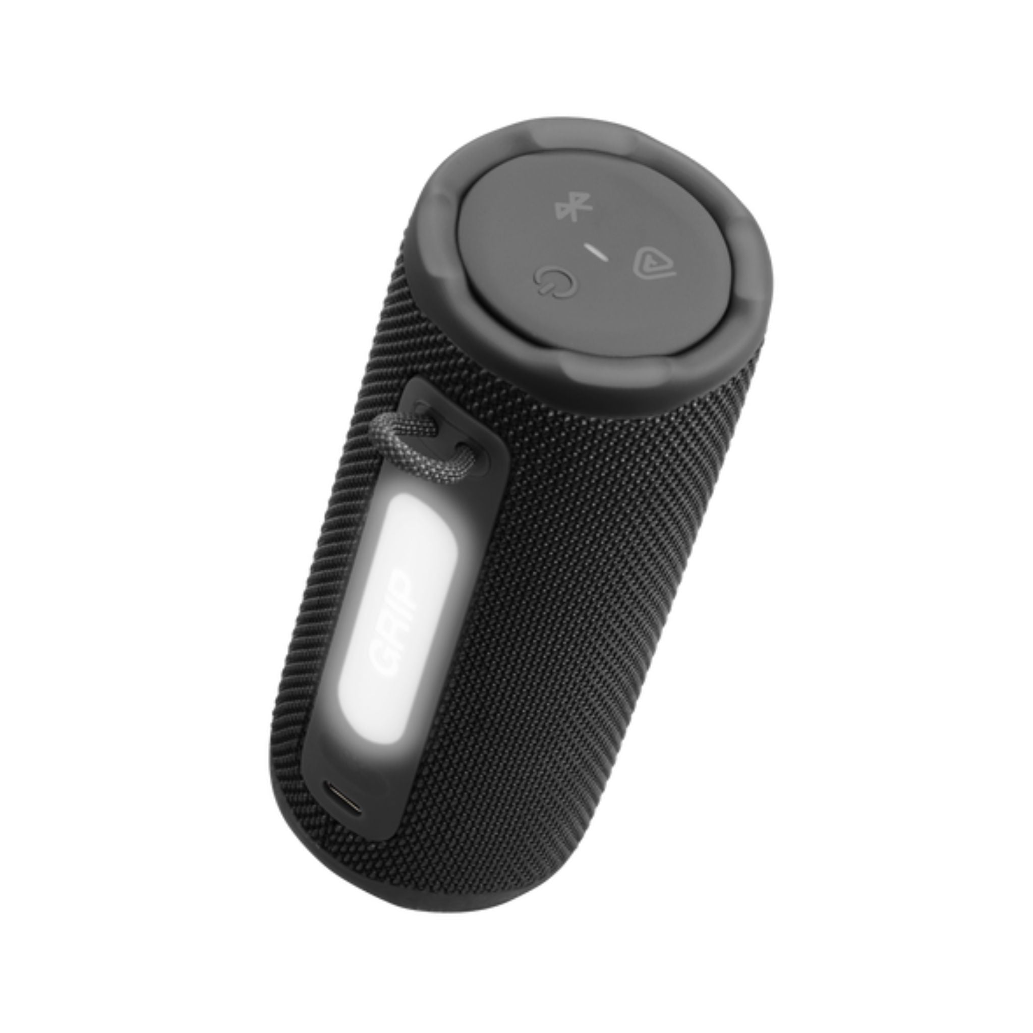 JBL Grip Compact Bluetooth Speaker, JBL Pro Sound with AI Sound Boost, IP68 Waterproof and Dustproof, Ambient Light, Up to 14 Hours Playback, Auracast Multi-Speaker, JBL Portable App, Black