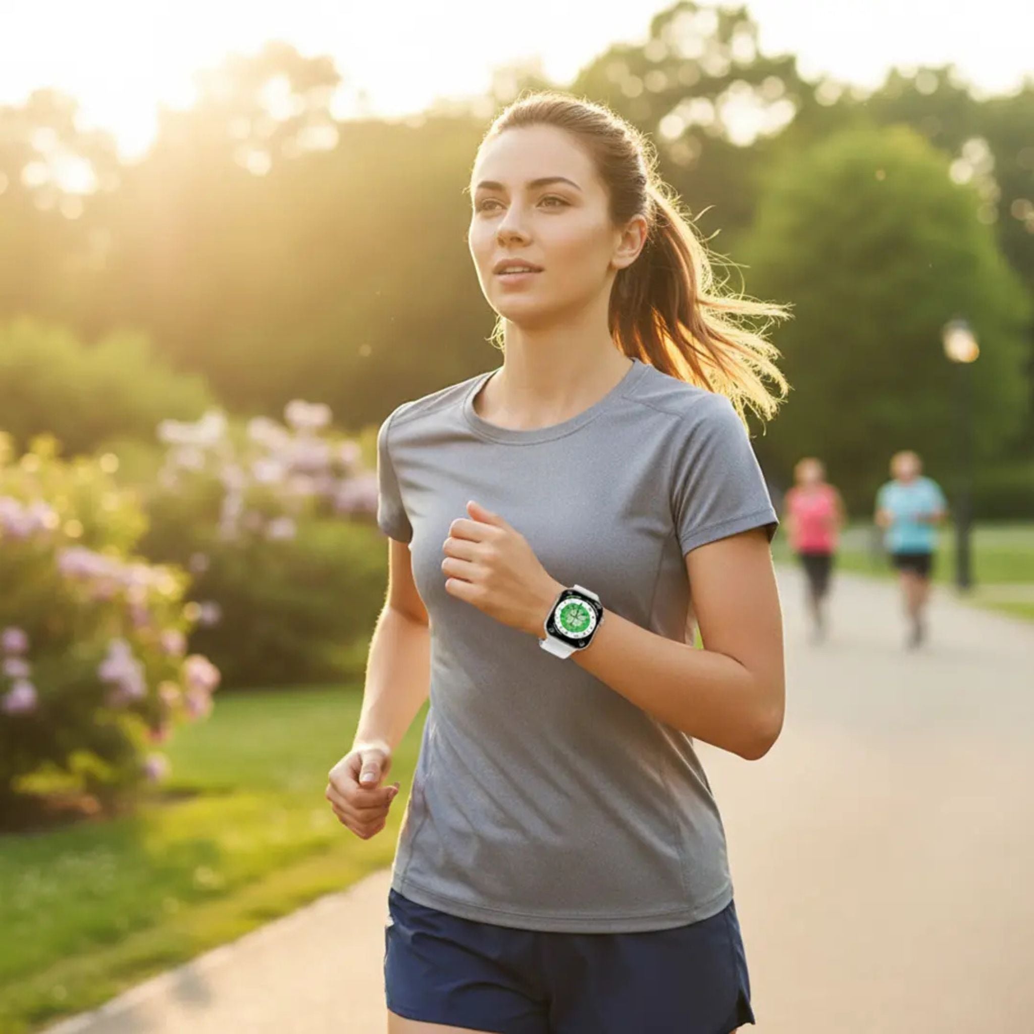 Green Lion Communicate 42mm Smartwatch, 1.85” AMOLED Display, 190mAh Battery, 1GB Flash Storage, IP68 Waterproof, Bluetooth 3.0+5.4, Wireless Charging, Always-On Display, 500+ Watch Faces, 2–3 Days Use, 10-Day Standby -Silver