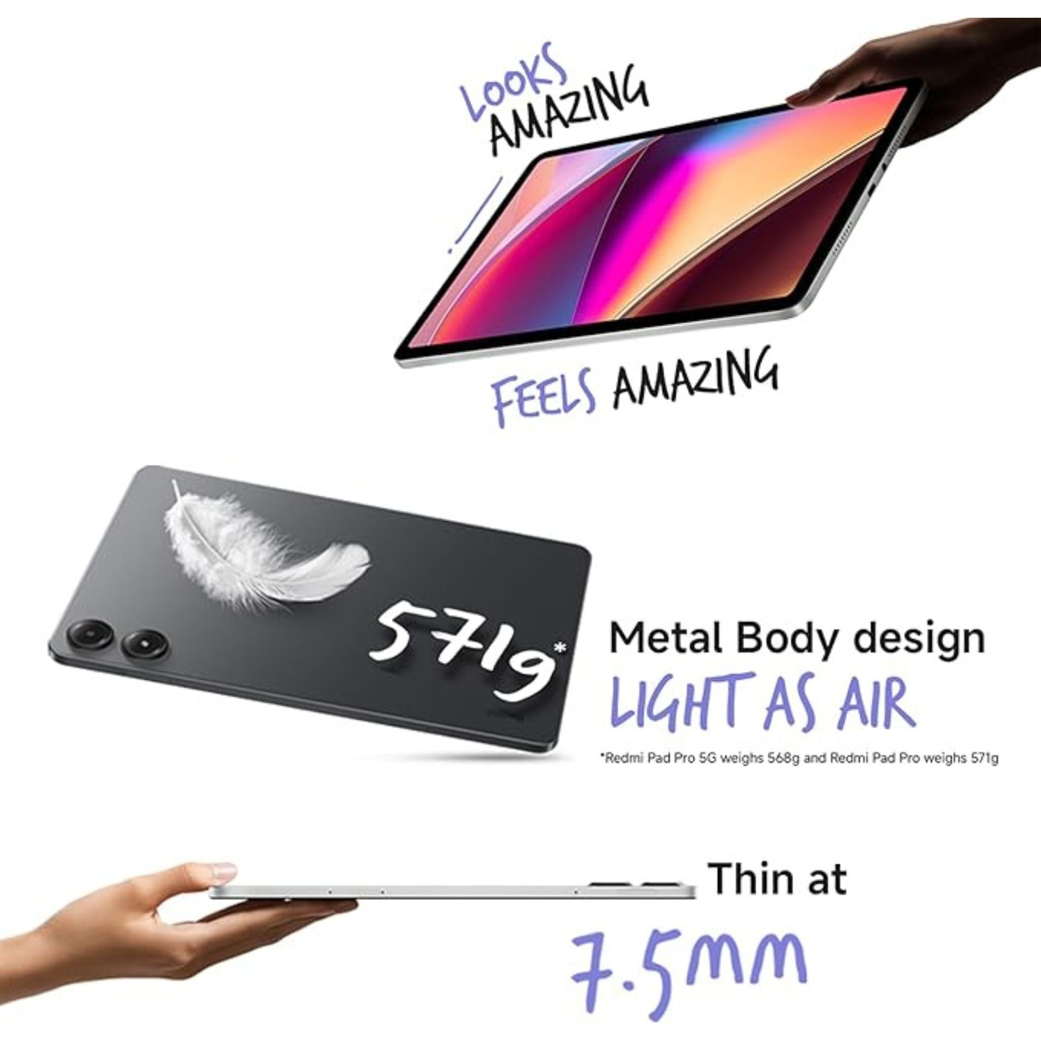 Xiaomi Redmi Pad Pro 5G 12.1-Inch 2.5K Display 8GB RAM 256GB - Global Version- Graphite Gray