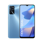 OPPO A54s Smartphone in blue color with dual rear cameras and Oppo branding visible on the front.