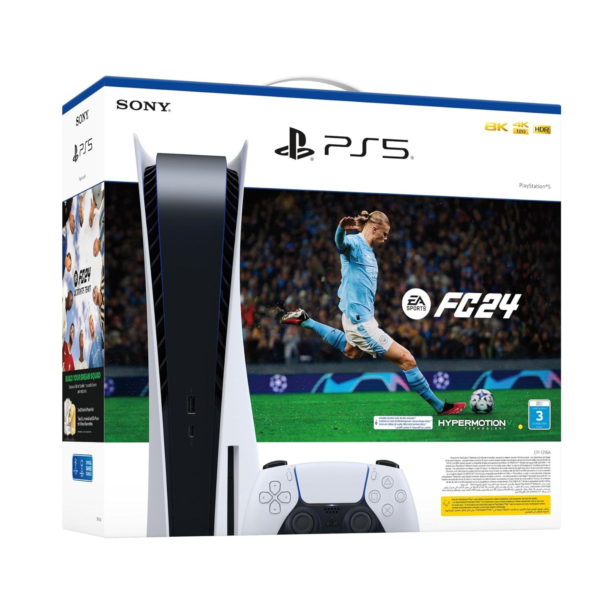 Sony PlayStation 5 Disc Console White – Middle East Version + FC24 Voucher Bundle
