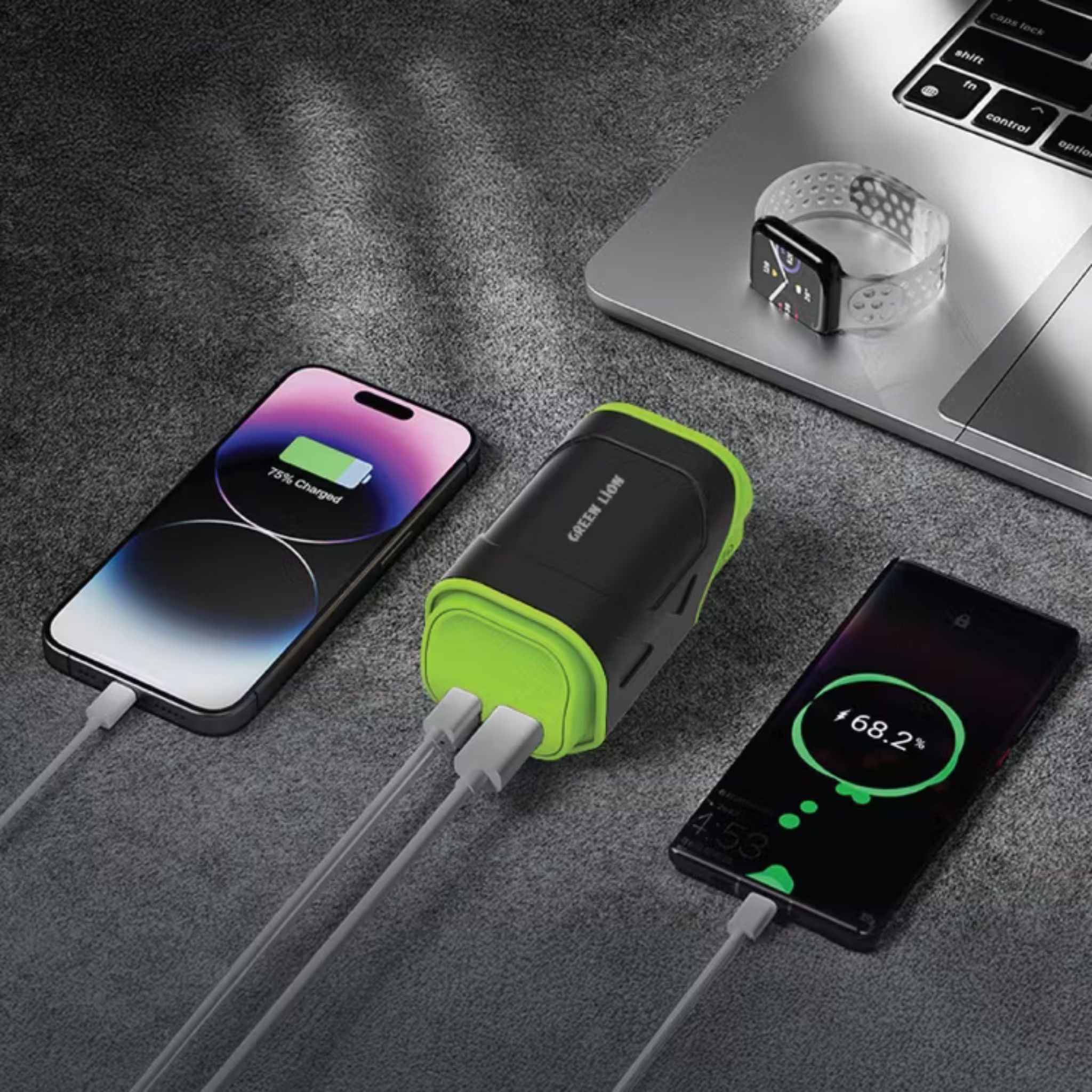 Green Lion Trave-X Power Bank, PC Material, 10000 mAh Battery Capacity, Foldable AC Plug, Fast Charging