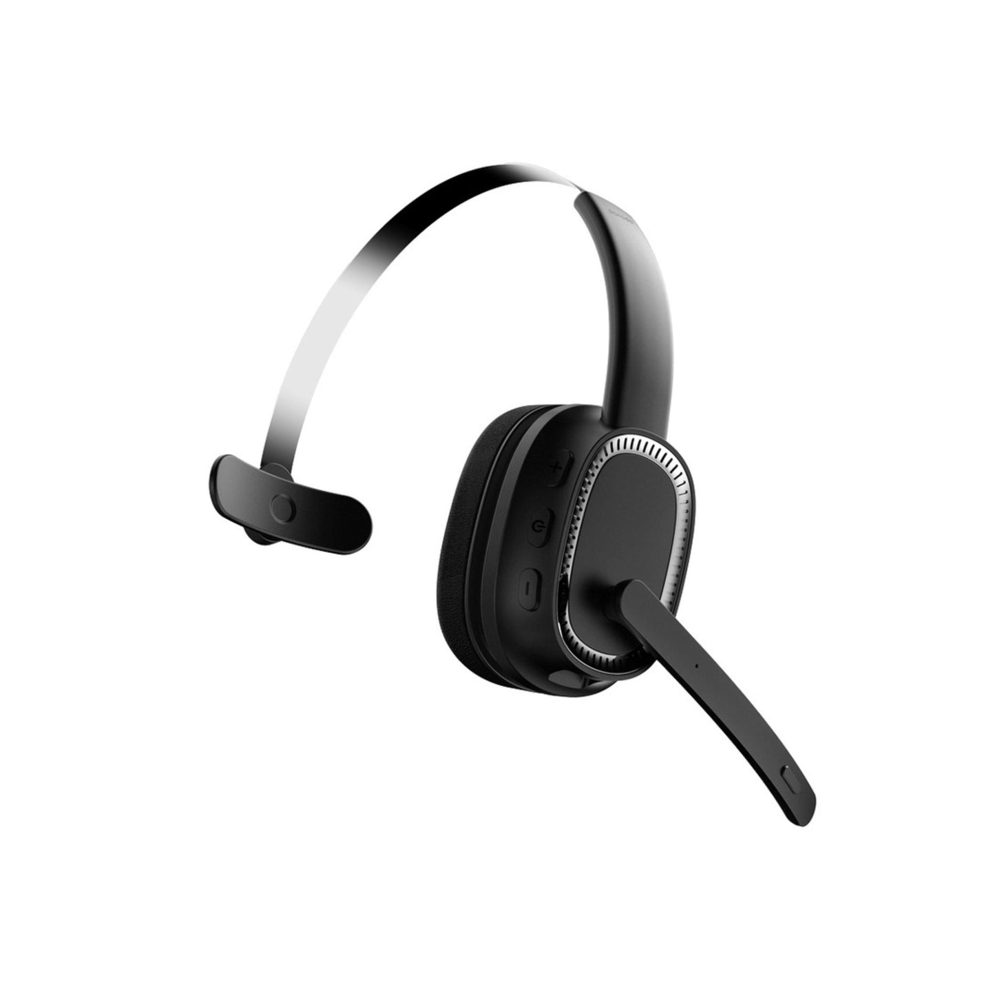 Porodo Mono Headphone with Microphone Noise Cancelling Microphone Mute Button Adjustable Headband ENC Flexible 270° Rotating Microphone Seamless Sound Bluetooth V5.2 15 Hours Working Time - Black