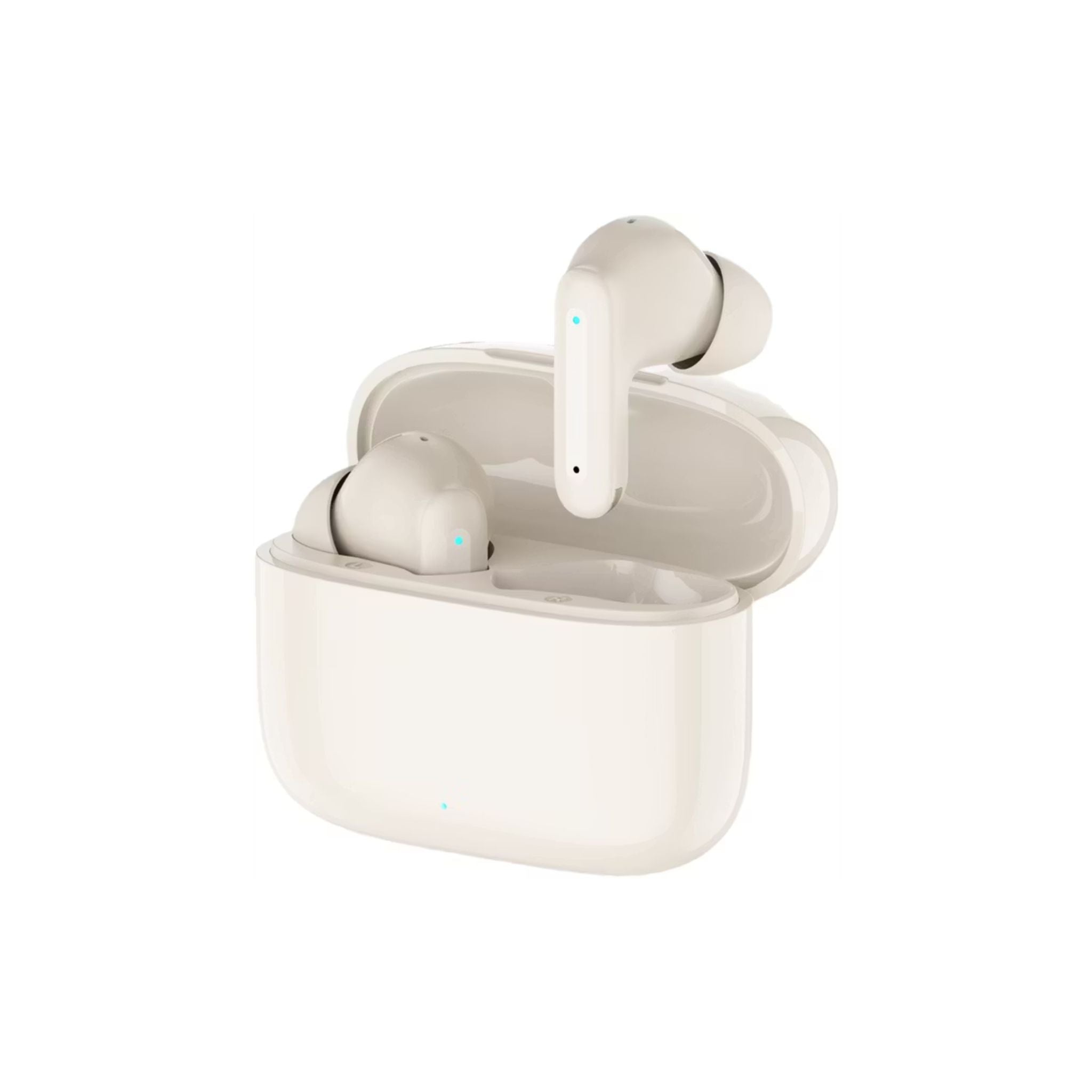 Green Lion Brooklyn True Wireless Earbuds with Voice Assistant, 4 Hours Playtime, Built-in Microphone, HiFi Sound, Touch Control, Dual-Mic - Beige