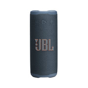 JBL speaker with blue accents on a white background