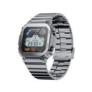 Porodo Nomad Smartwatch: 1.54" Display, 5-Day Battery Life, Fast 2-Hour Charge, Bluetooth 5.3, Compatible with Android 4.4+ & iOS 9.0+ - Silver