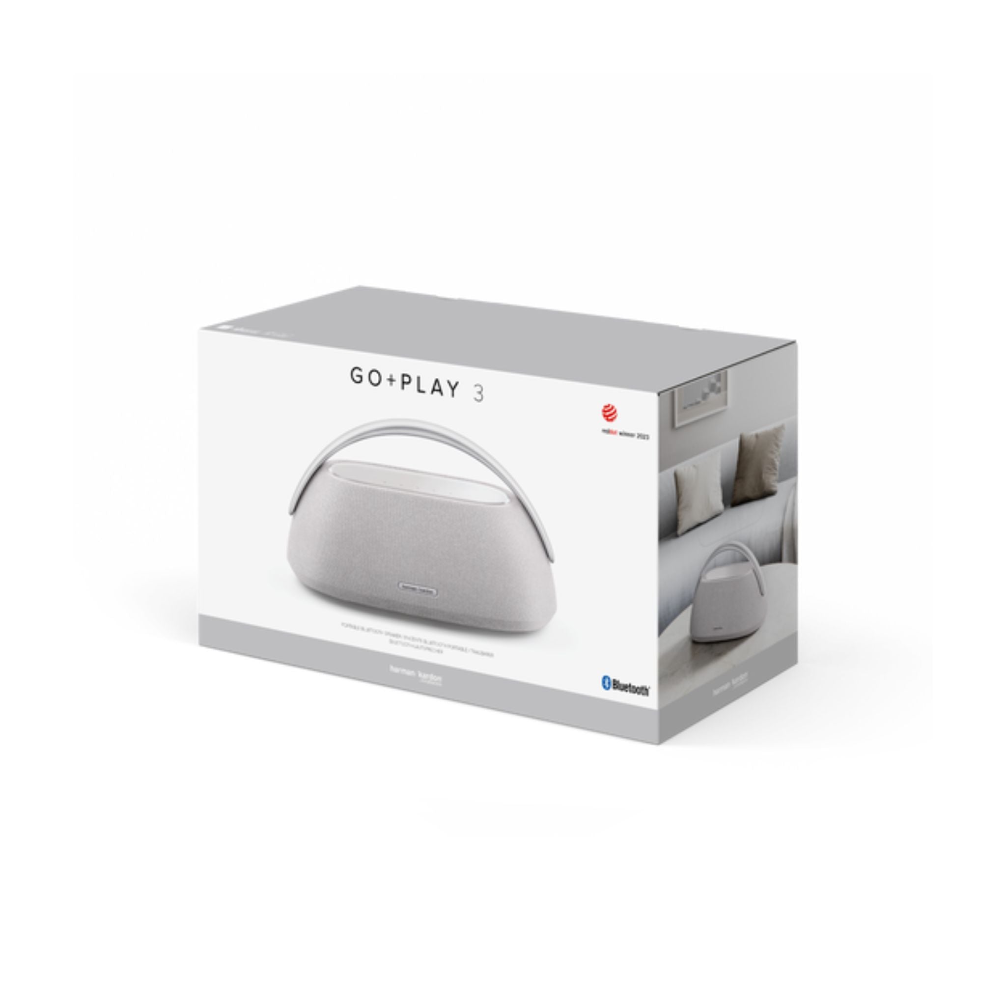 Harman Kardon Go Play 3 Portable Bluetooth Speaker with Superior Sound, Type-C USB Port, Up to 8 Hours Music Play Time, 3 Hours Charging Time, Bluetooth Version 5.2, Built-in Battery - Gray
