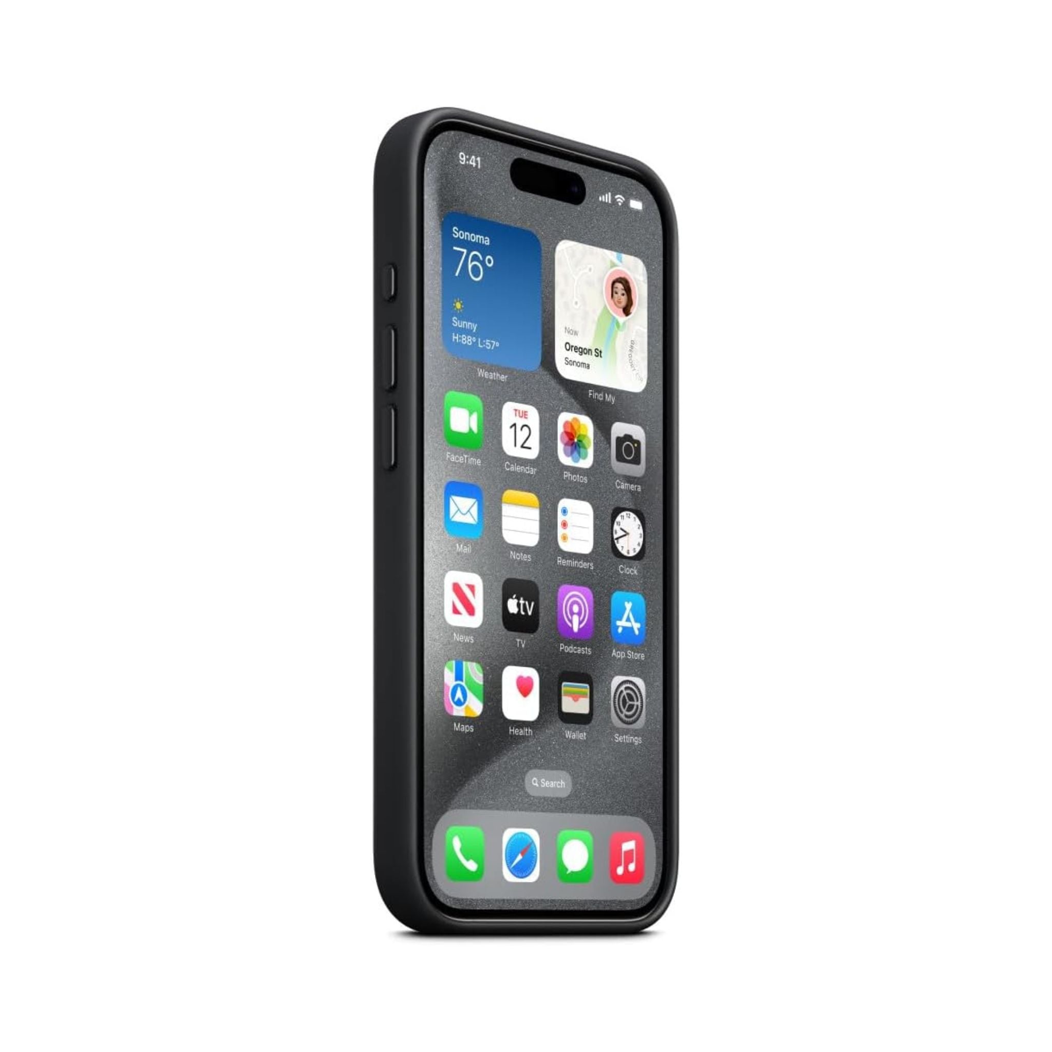 APPLE iPhone 15 Pro FineWoven Case with MagSafe - Black 