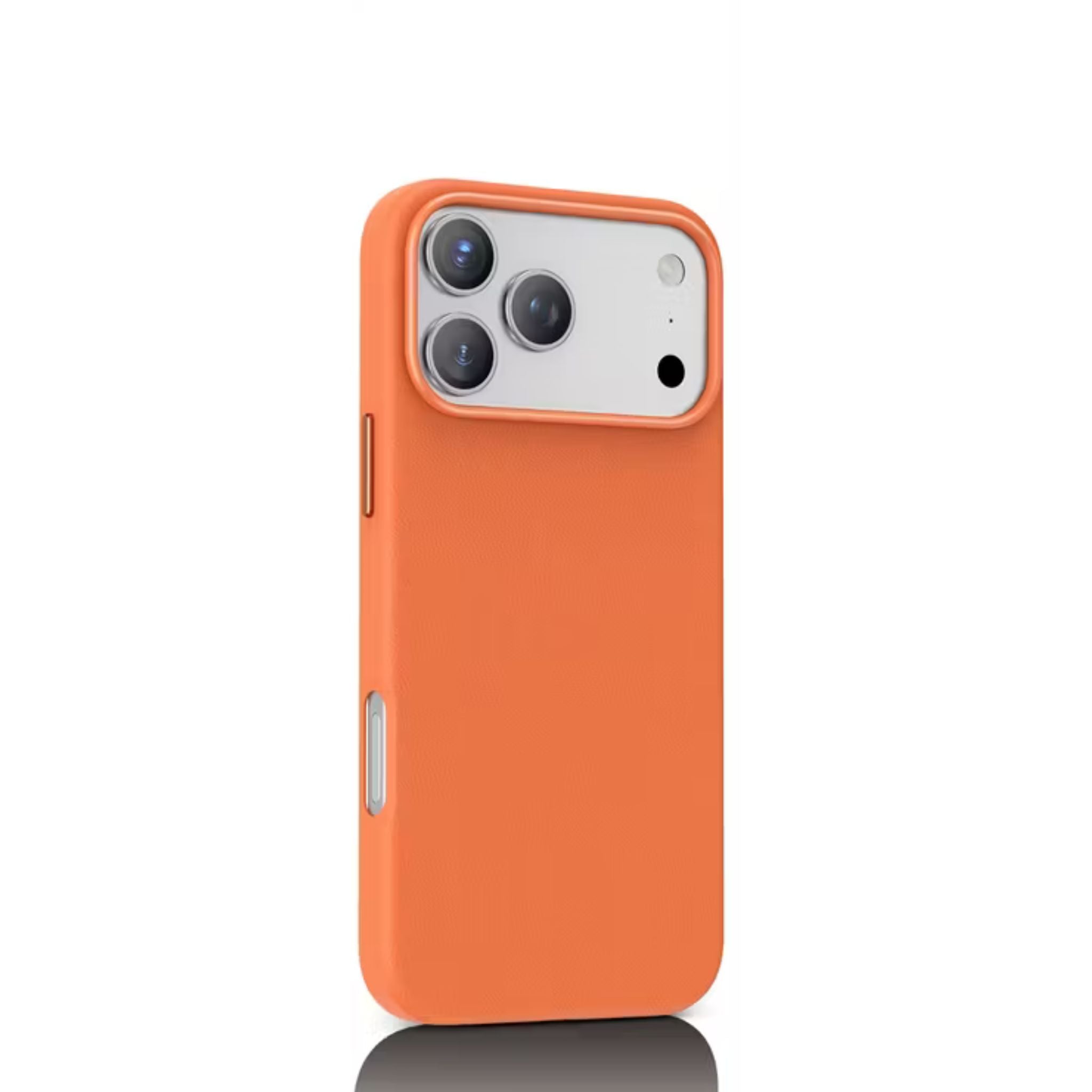 Green Lion Leather MagSafe Case for iPhone 17 Pro, Drop & Camera Protection, Anti-Scratch, Comfortable Grip - Orange