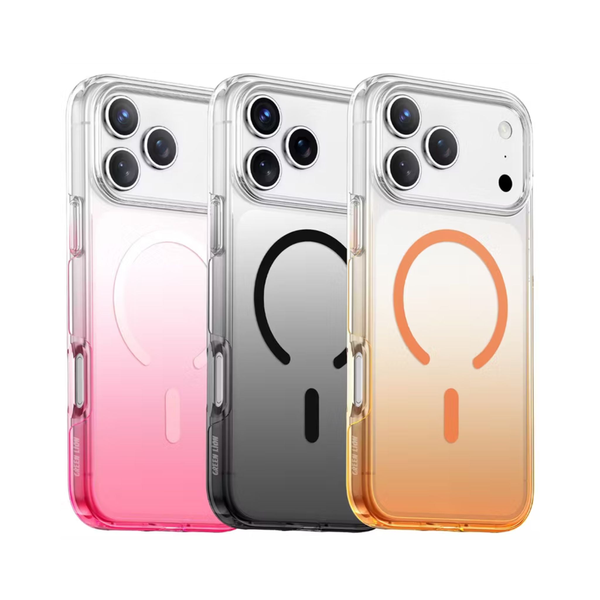 Green Lion Gradient Magsafe Case for iPhone 17 Pro, Powerful Magnetic Lock, Antioxidant Layer, Scratch Resistant, Anti-Yellowing, Drop Protection, Air Cushion, Non-Slip Grip - Orange Titanium