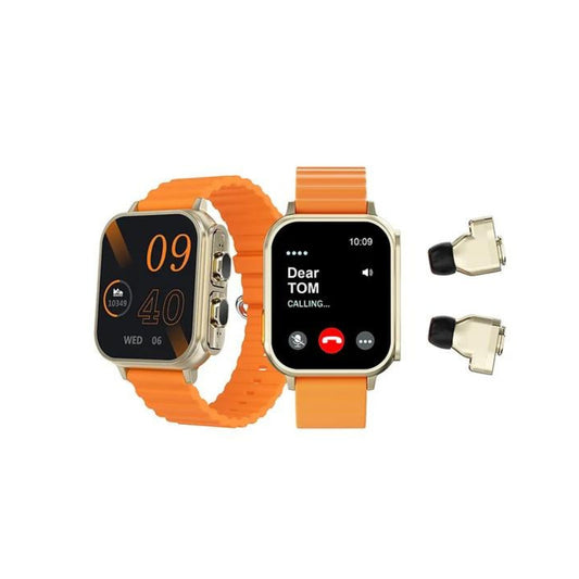 Premium Haino Teko Germany Amolded Display Smartwatches (ST-1) Watch Buds_Orange