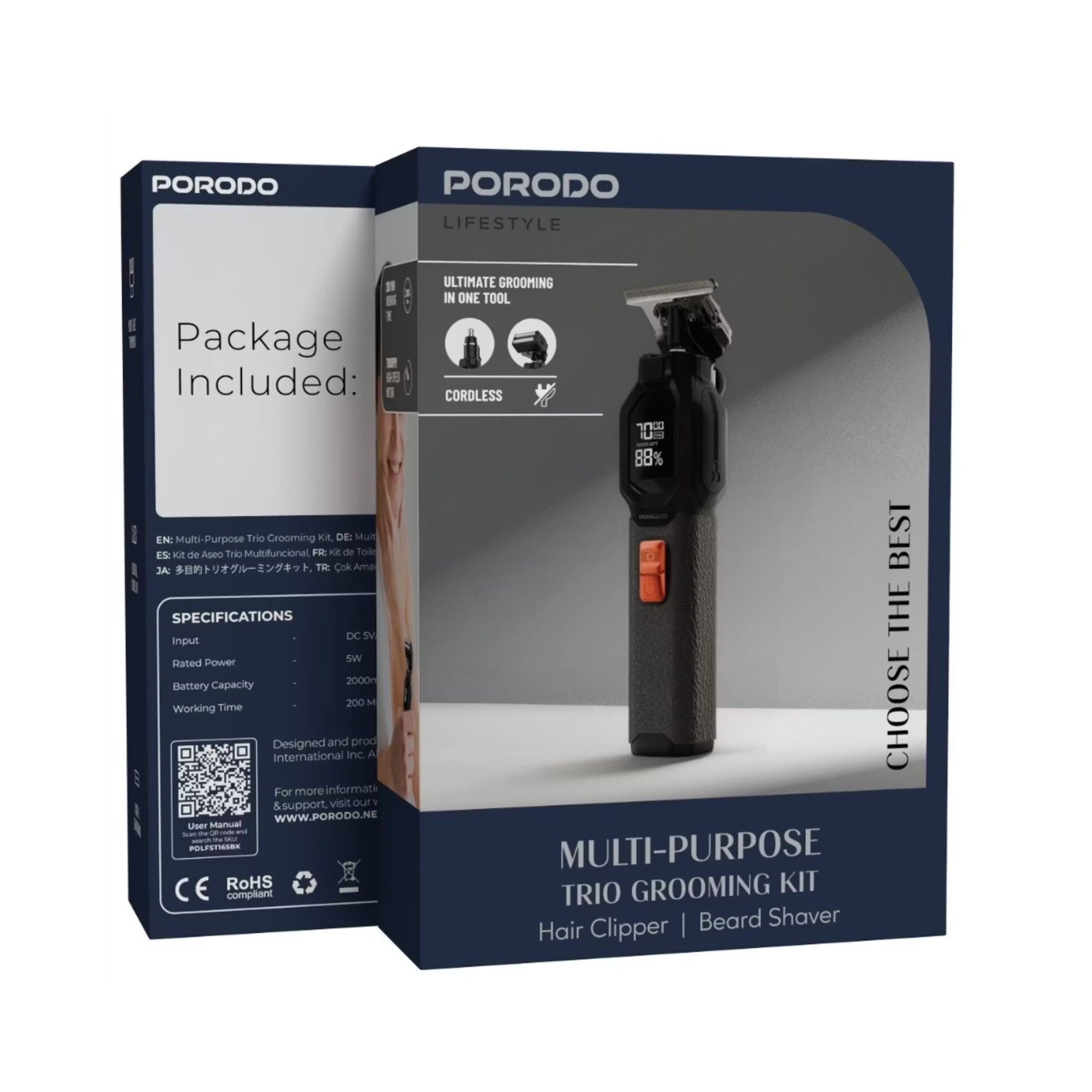 Porodo multi-purpose grooming kit packaging on a white background