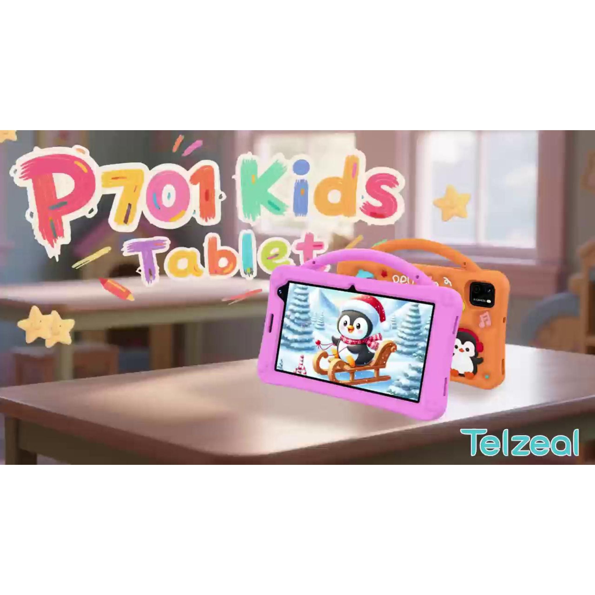 Telzeal P701, 7 Inch (1024*600) Android Tablet with Single SIM 6GB RAM 256GB ROM and 3000 mAh Battery + Free Gifts_Pink