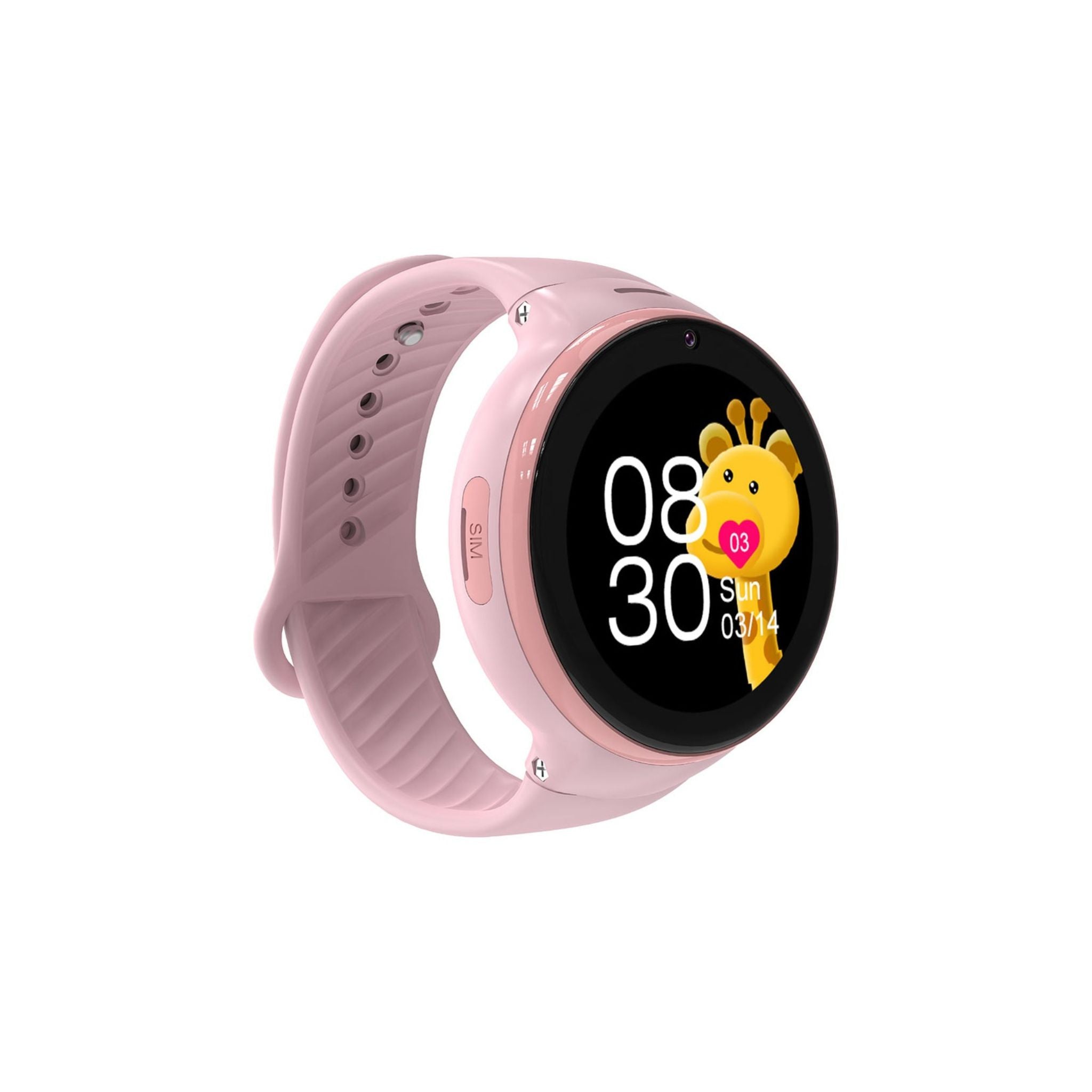 Porodo Kids 4G Smartwatch with Android OS, 1.3" touch screen (320×320), WhatsApp, video calling, SOS, nano SIM slot, 700mAh battery, 3hr charge, 2-day use, IP67 water resistance—smart safety and fun in one-Pink