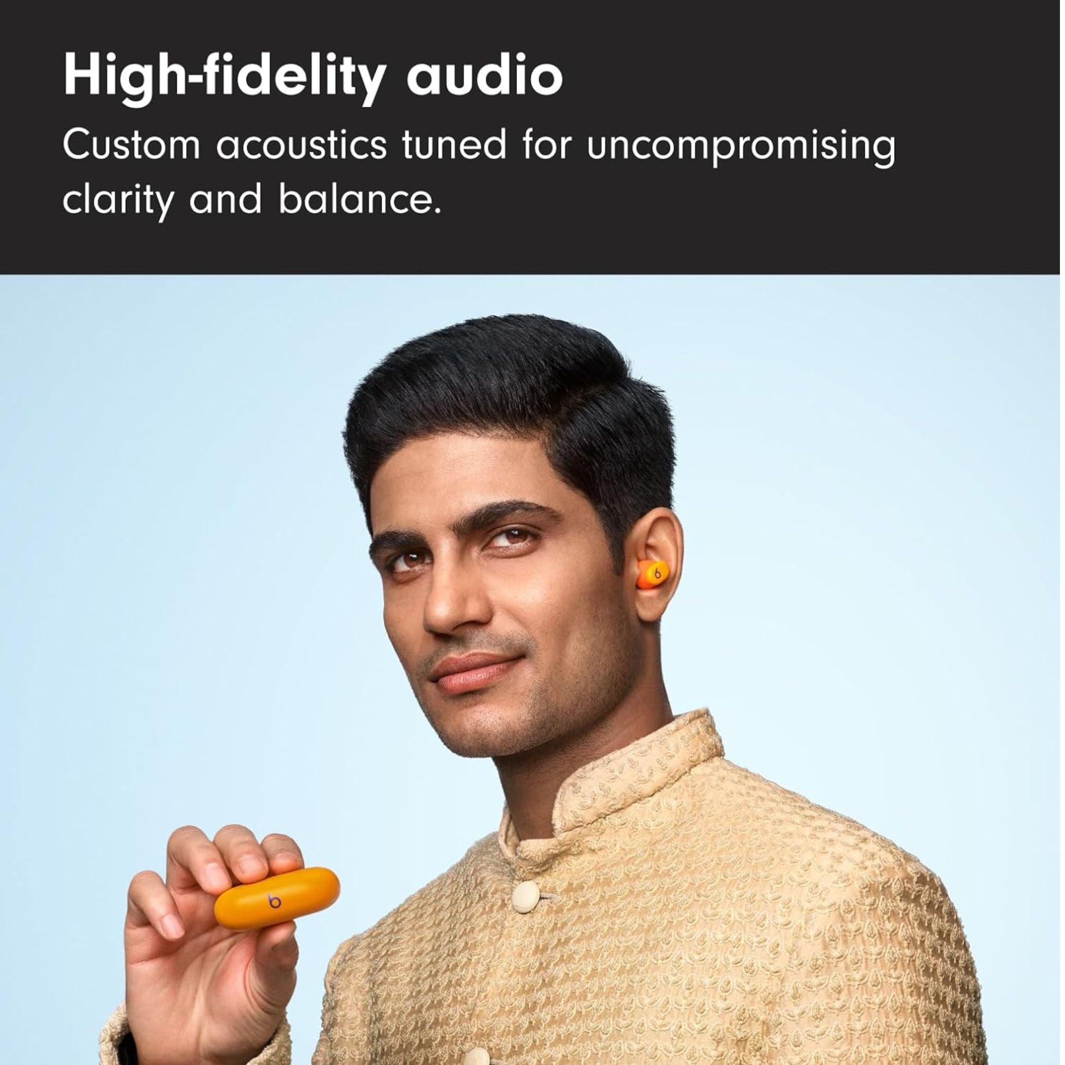 Beats Solo Buds – True Wireless Earbuds | 18 Hours of Battery Life | Class 1 Bluetooth Headphones | Apple & Android Compatibility | Built-in Microphone -Orange