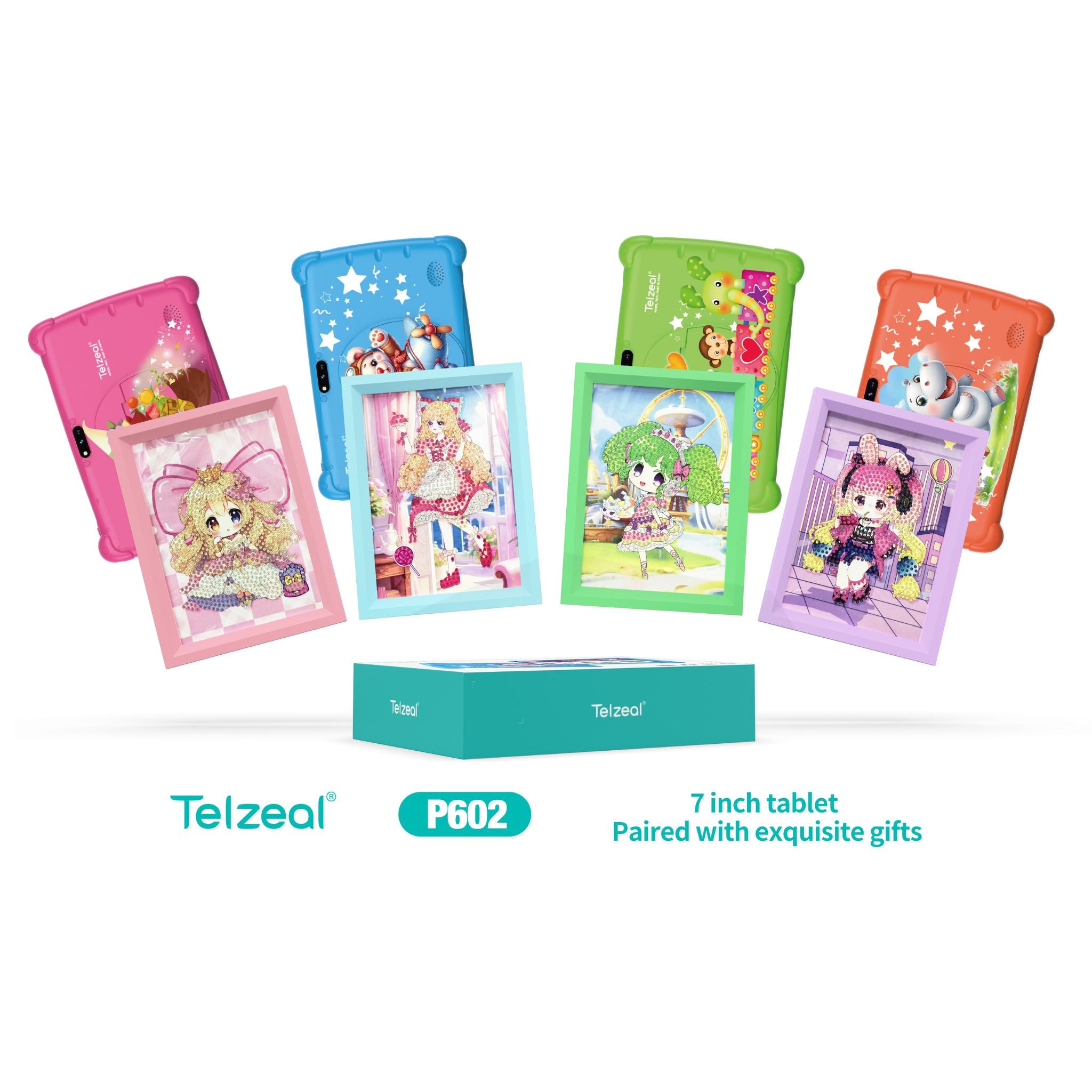 Telzeal  P602,  7" HD Android Tablet (4+128gb)– 3000mAh, WiFi, Dual Cameras (Blue) + Free Gifts