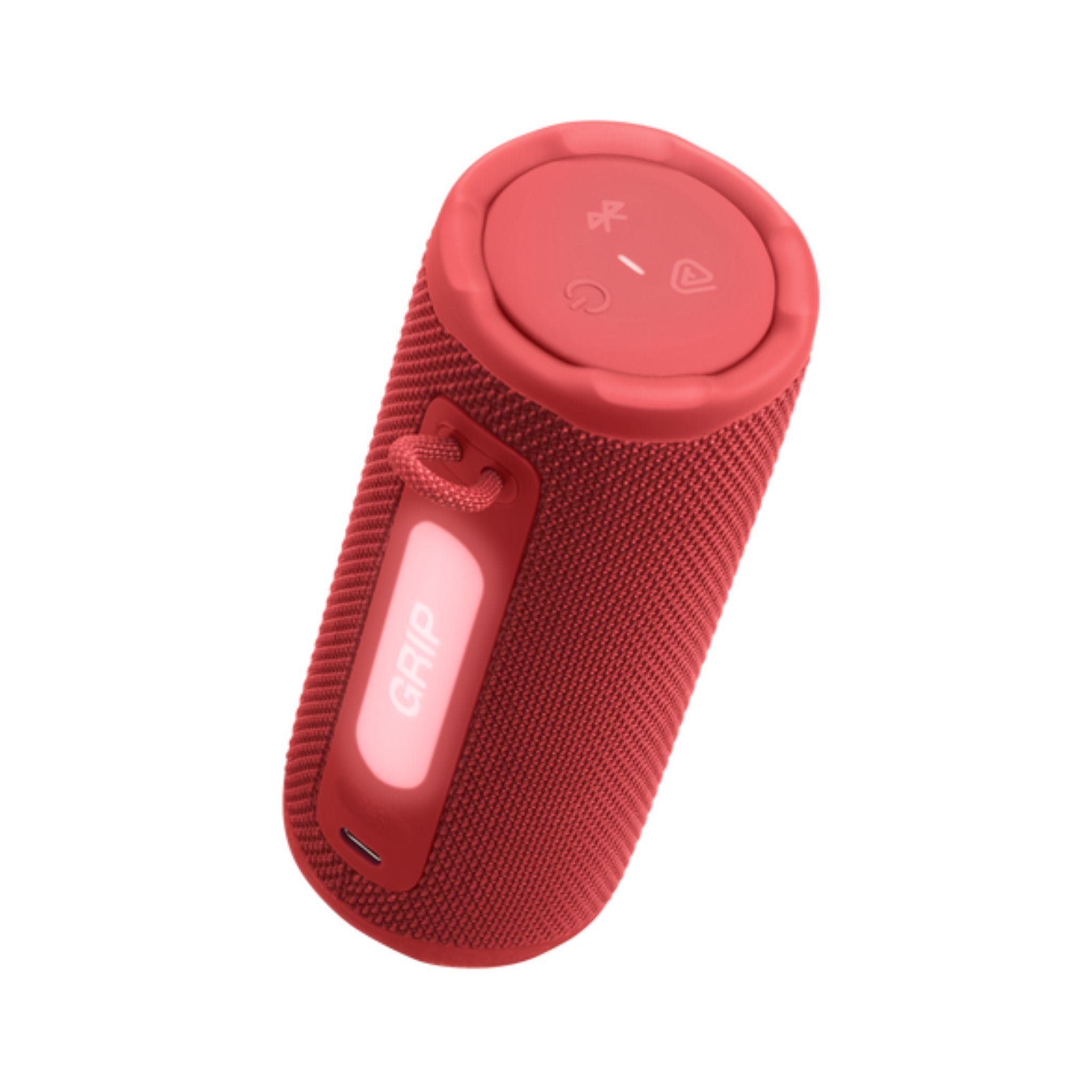 JBL Grip Compact Bluetooth Speaker, JBL Pro Sound with AI Sound Boost, IP68 Waterproof and Dustproof, Ambient Light, Up to 14 Hours Playback, Auracast Multi-Speaker, JBL Portable App, Red