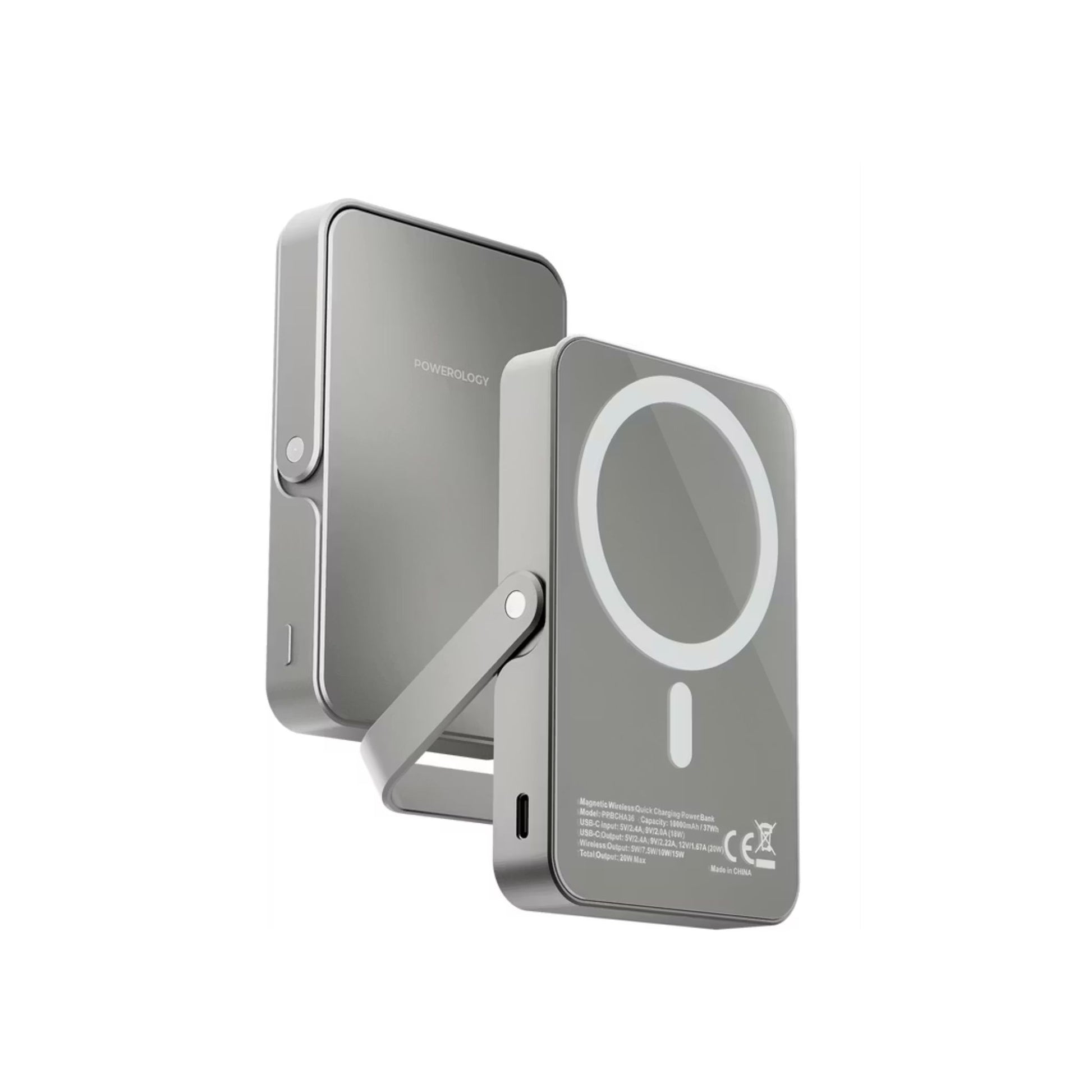 Foldable mirror with magnifying glass on a white background