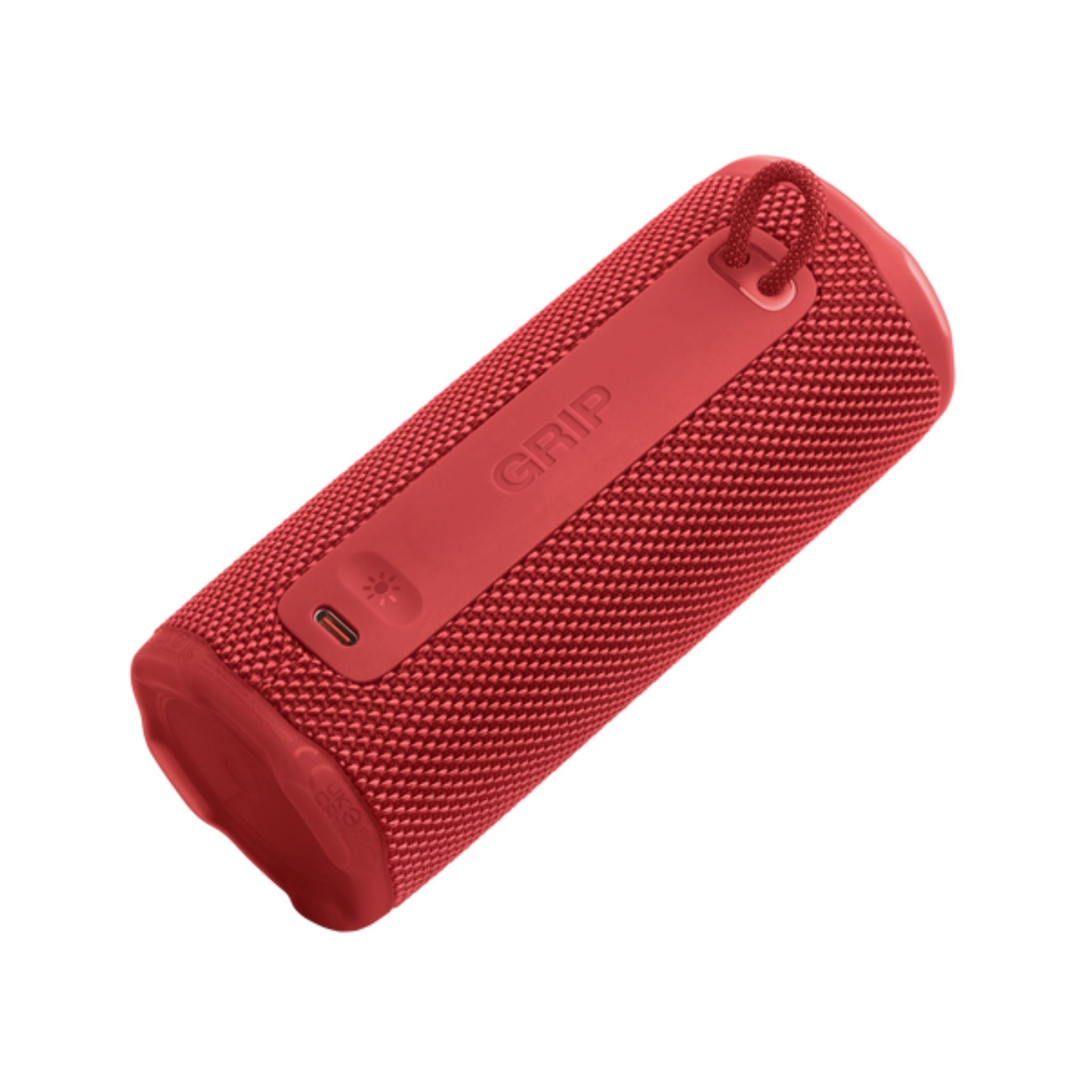 JBL Grip Compact Bluetooth Speaker, JBL Pro Sound with AI Sound Boost, IP68 Waterproof and Dustproof, Ambient Light, Up to 14 Hours Playback, Auracast Multi-Speaker, JBL Portable App, Red