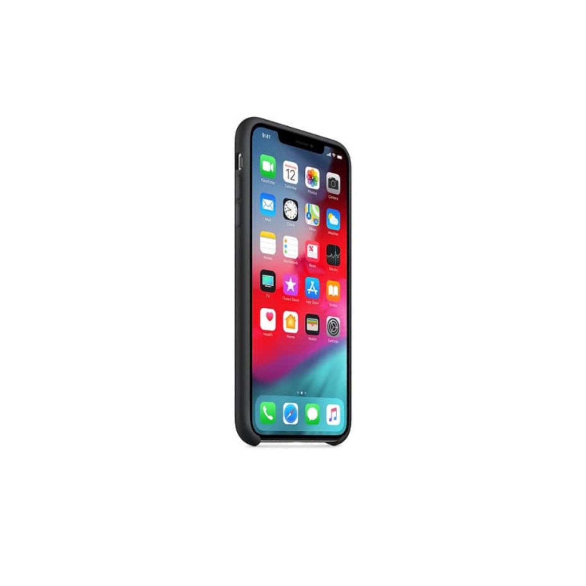 APPLE iPhone XS Max (6.5 inch) Silicone Back cover Case with Apple Logo, Protective Backcover - Black