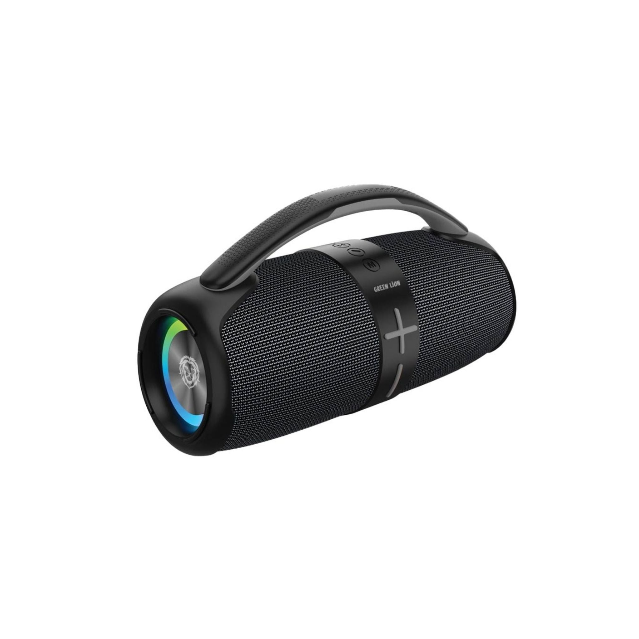 GREEN LION Parma Wireless Speaker, 1800mAh Battery Capacity, 6-7 Hours Play Time, Type-C Charging Port, Waterproof, Digital Display, RGB Light & Multiple Lighting Effects, 10m Bluetooth Distance - Black