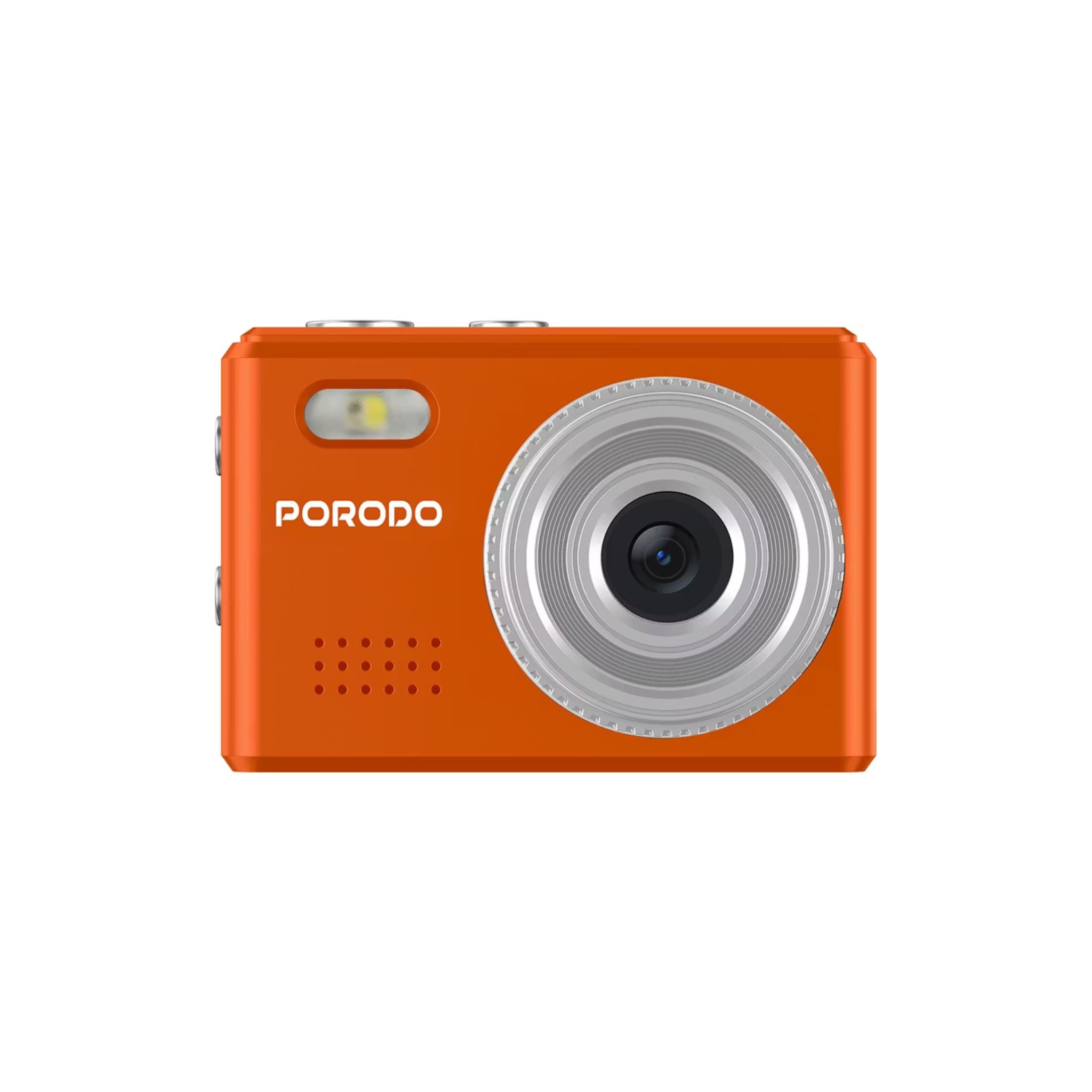 Porodo Lifestyle Snap & Go Mini Digital Camera 2MP / Full HD Camera Video Resolution / Portable Camera with Lightweight / 6 Color Filters / Instant Webcam Function / AVI and JPG Format - Orange