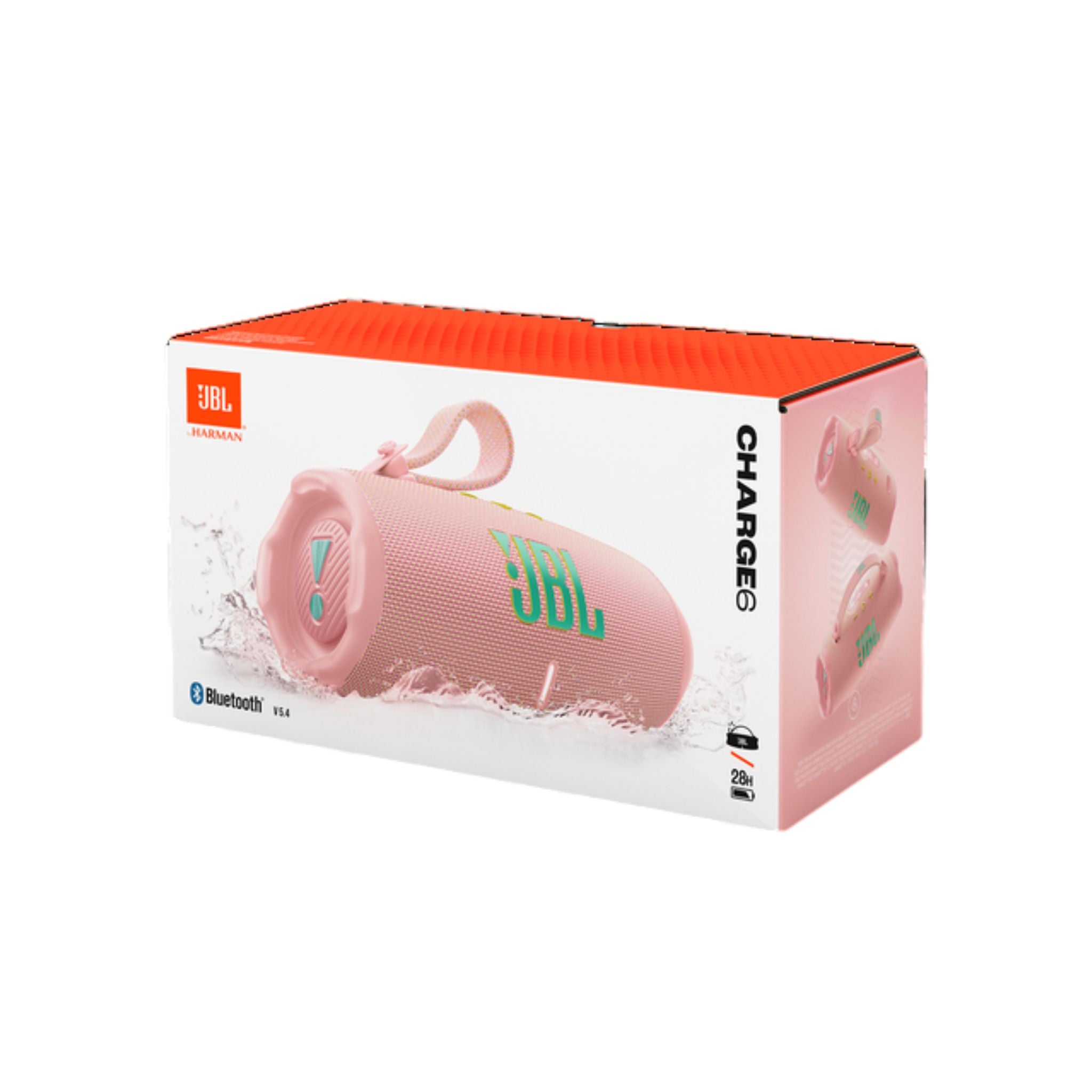 JBL Charge 6 - Portable Waterproof And Drop-Proof Bluetooth Speaker With Built-In Power Bank, Multi-Speaker Connection Via Auracast, Up To 28 Hours Playtime, Fast Charging, And Powerful Sound -Pink