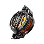 Porodo Gaming wireless charging Phone Cooler, High Speed Fan, Effective Heat Dissipation, RGB LED Light, Removable and Rotating Clips - Black