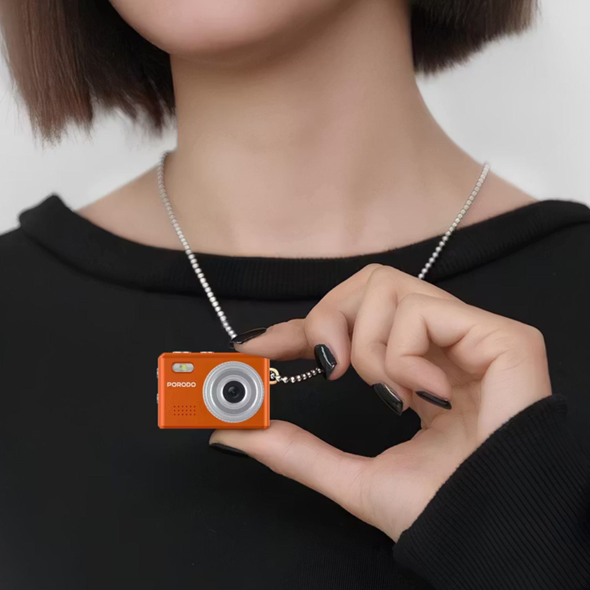 Porodo Lifestyle Snap & Go Mini Digital Camera 2MP / Full HD Camera Video Resolution / Portable Camera with Lightweight / 6 Color Filters / Instant Webcam Function / AVI and JPG Format - Orange