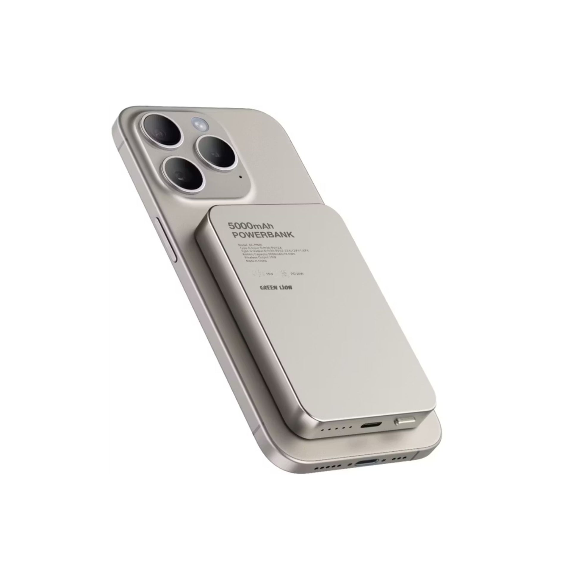 Phone case with power bank attached on a white background