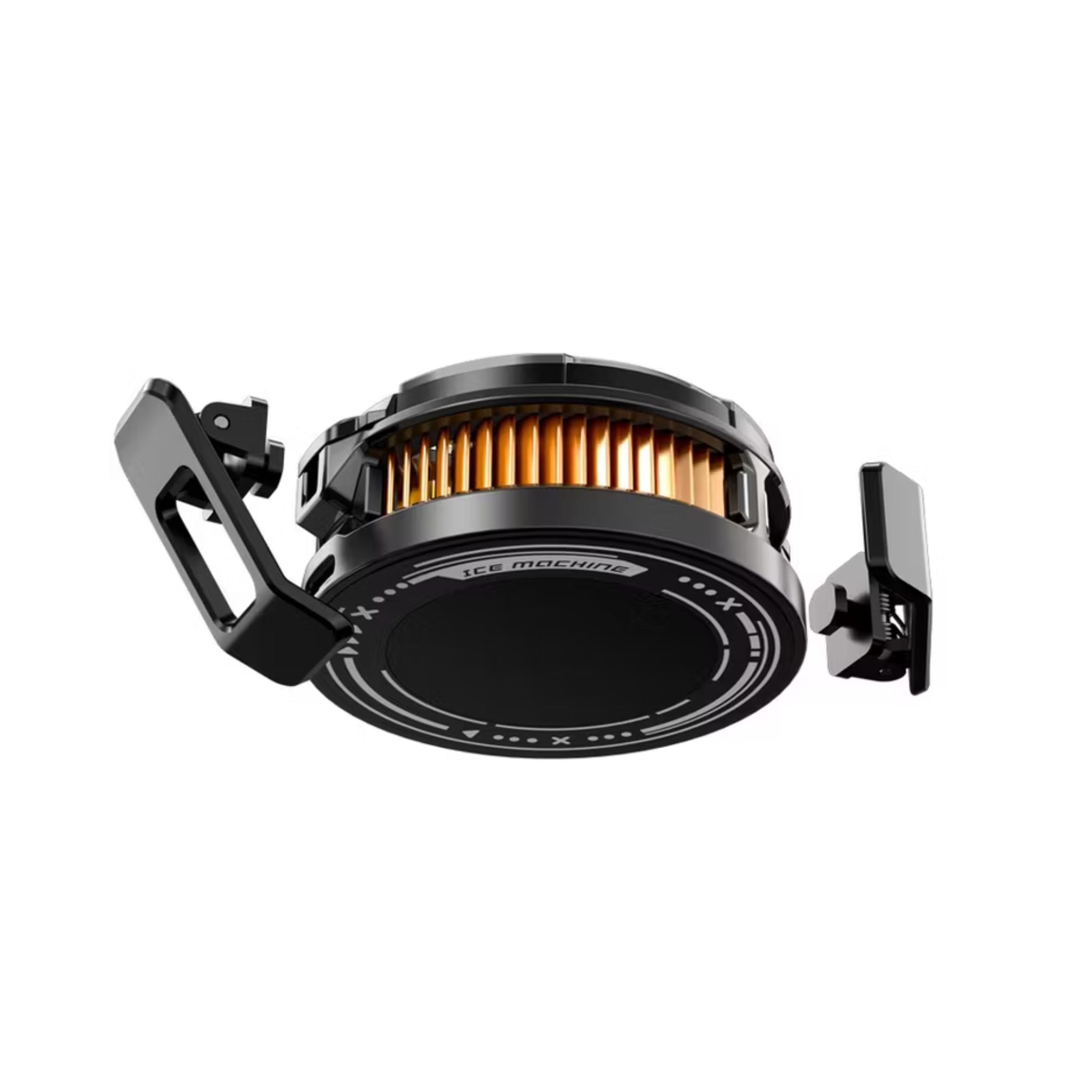 Porodo Gaming wireless charging Phone Cooler, High Speed Fan, Effective Heat Dissipation, RGB LED Light, Removable and Rotating Clips - Black