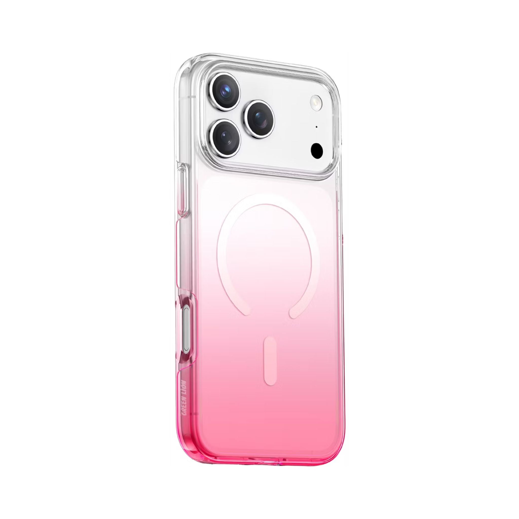Green Lion Gradient Magsafe Case for iPhone 17 Pro Max, Powerful Magnetic Lock, Antioxidant Layer, Scratch Resistant, Anti-Yellowing, Drop Protection, Air Cushion, Non-Slip Grip - Pink