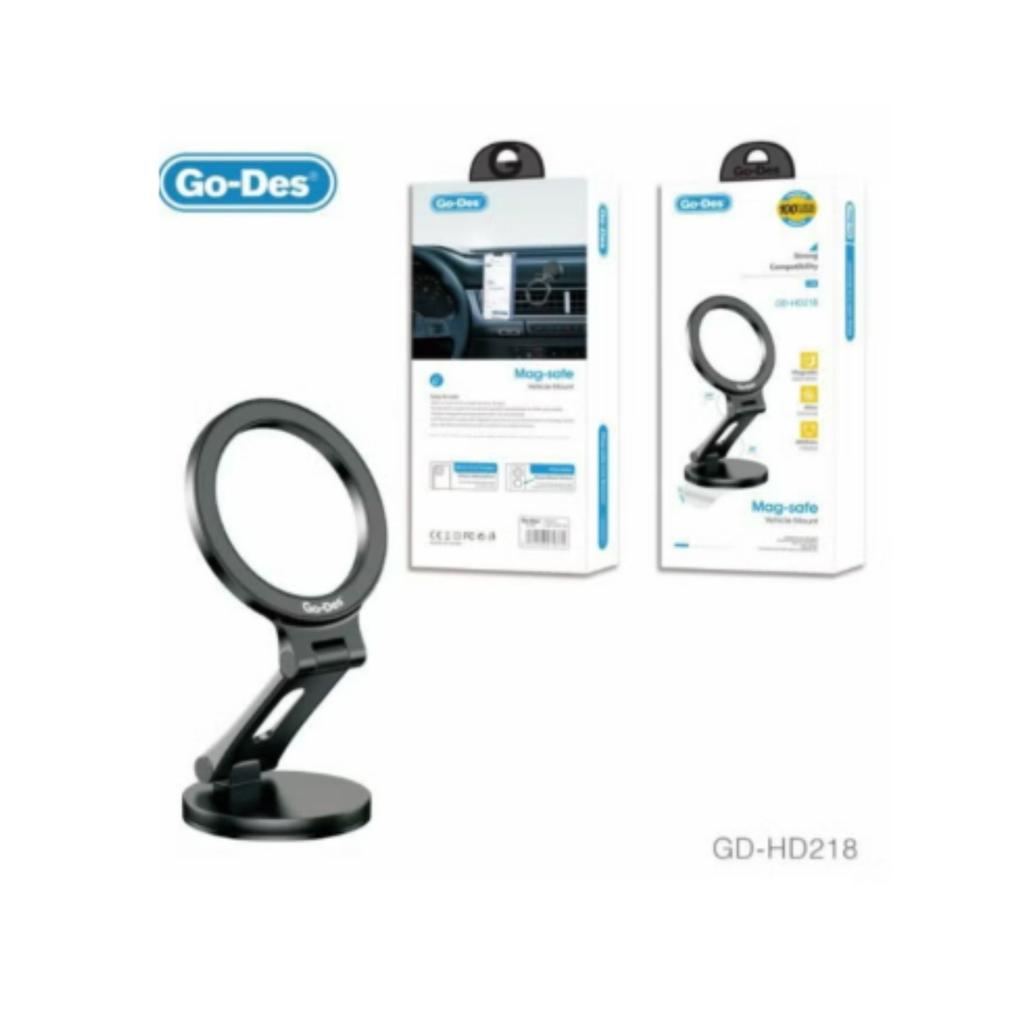 Go-Des GD-HD218 Magnetic Mobile Holder Car mobile holder - Black
