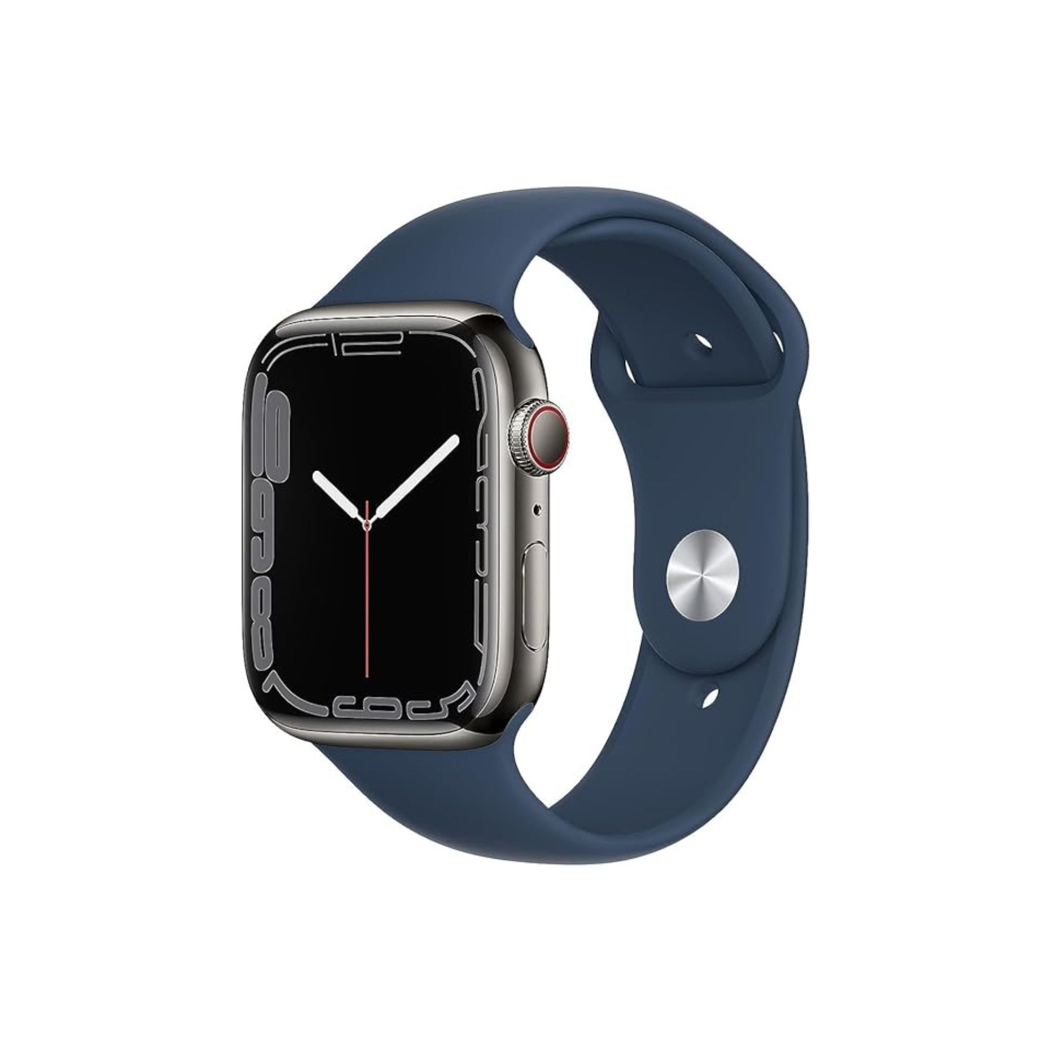 Smartwatch with a blue band on a white background