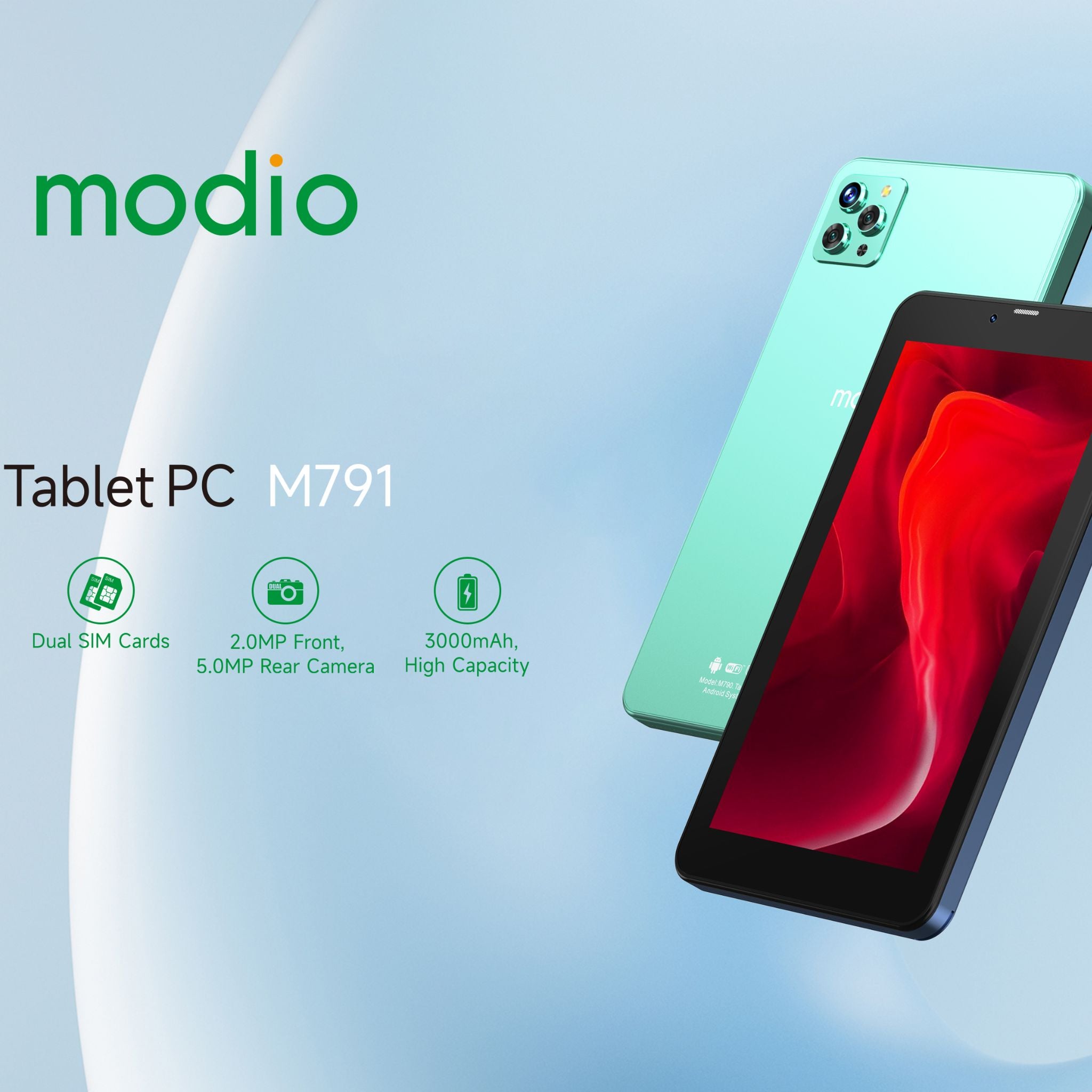 Modio M791 (4GB RAM +128GB)  7" 5G Tablet PC-Blue