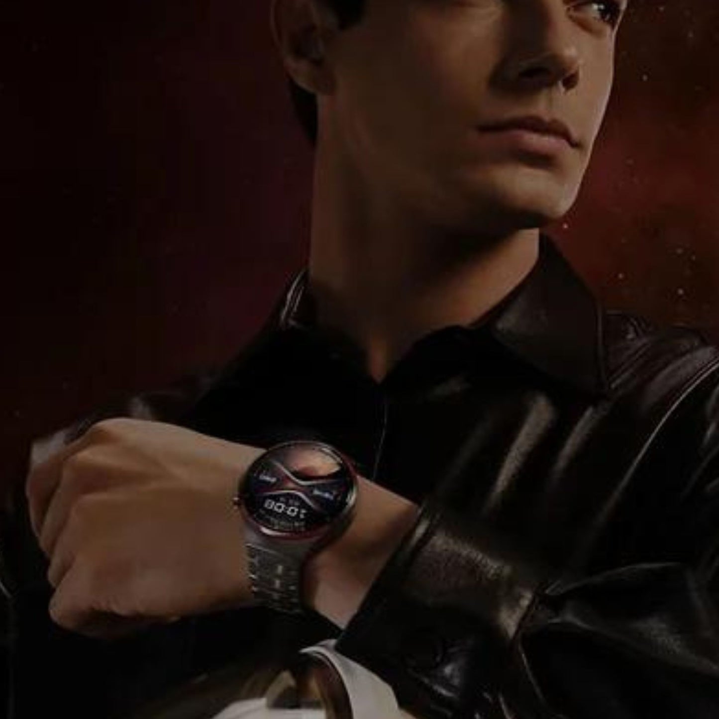 Haino Teko RW-32 Watch 4 Pro SpaceX CURVED Glass Smartwatch with 3 pair straps-Black
