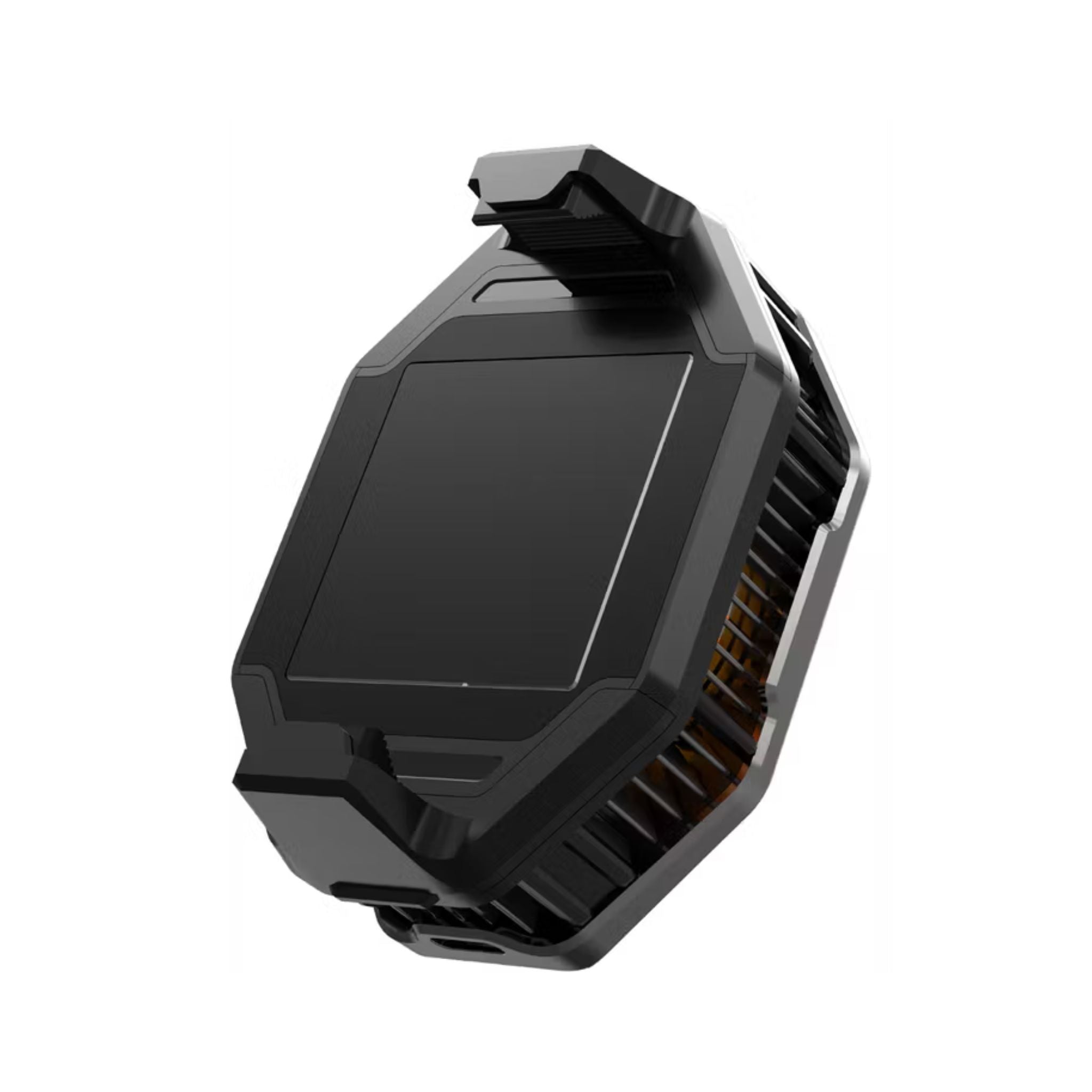 Porodo Gaming LED Display Phone Cooler with High Speed Fan, Spring Clip Mount Method & 18W Cooling Power, Clip-On Design - Gray